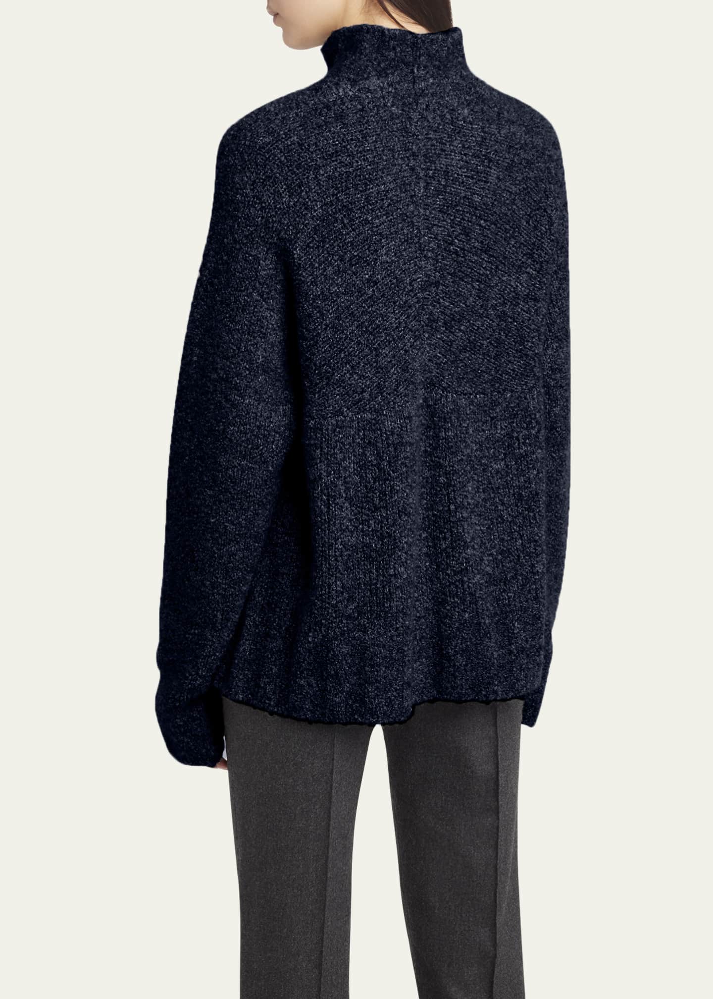 Giorgio Armani Turtleneck Cashmere-Silk Boucle Sweater Image 3 of 5