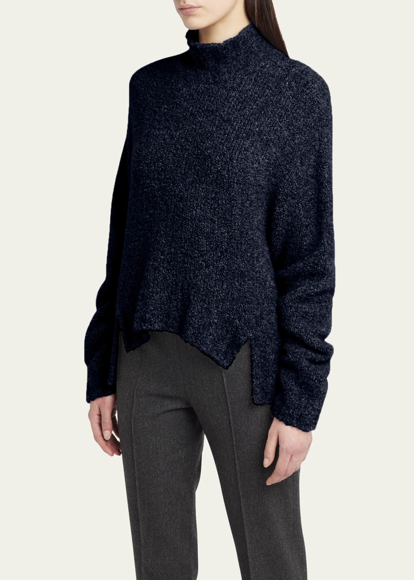Giorgio Armani Turtleneck Cashmere-Silk Boucle Sweater Image 4 of 5