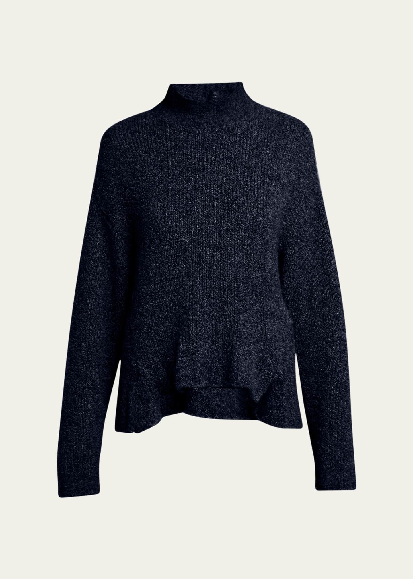 Giorgio Armani Turtleneck Cashmere-Silk Boucle Sweater Image 1 of 5