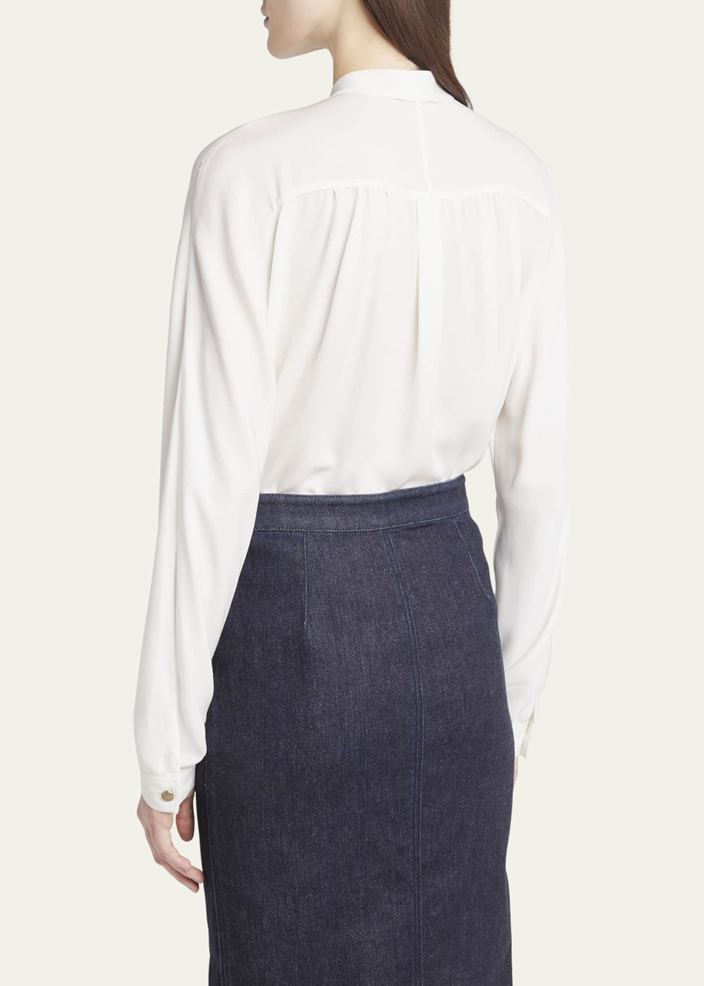 Giorgio Armani Double-Breasted Silk Blouse Image 3 of 5