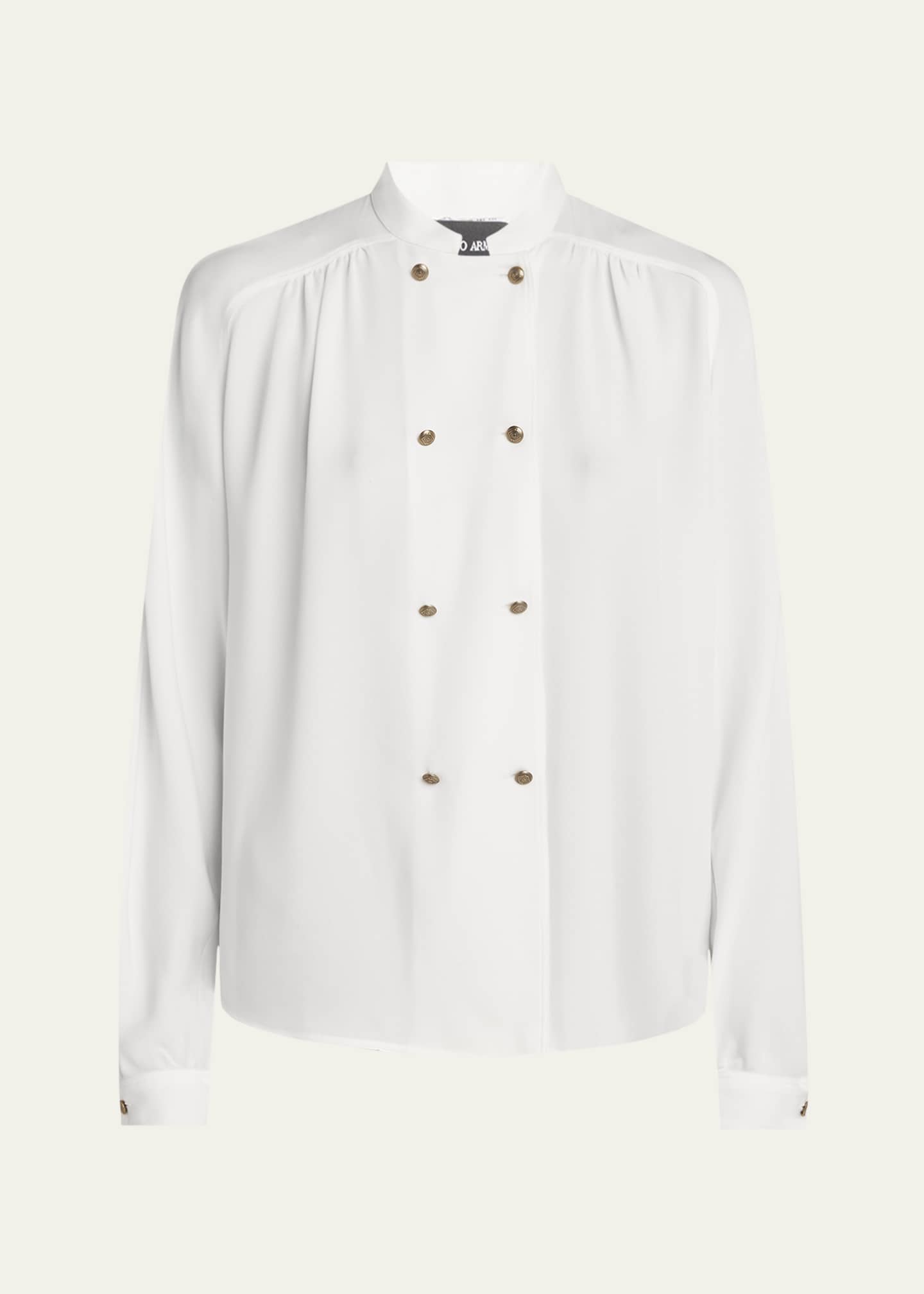 Giorgio Armani Double-Breasted Silk Blouse Image 1 of 5