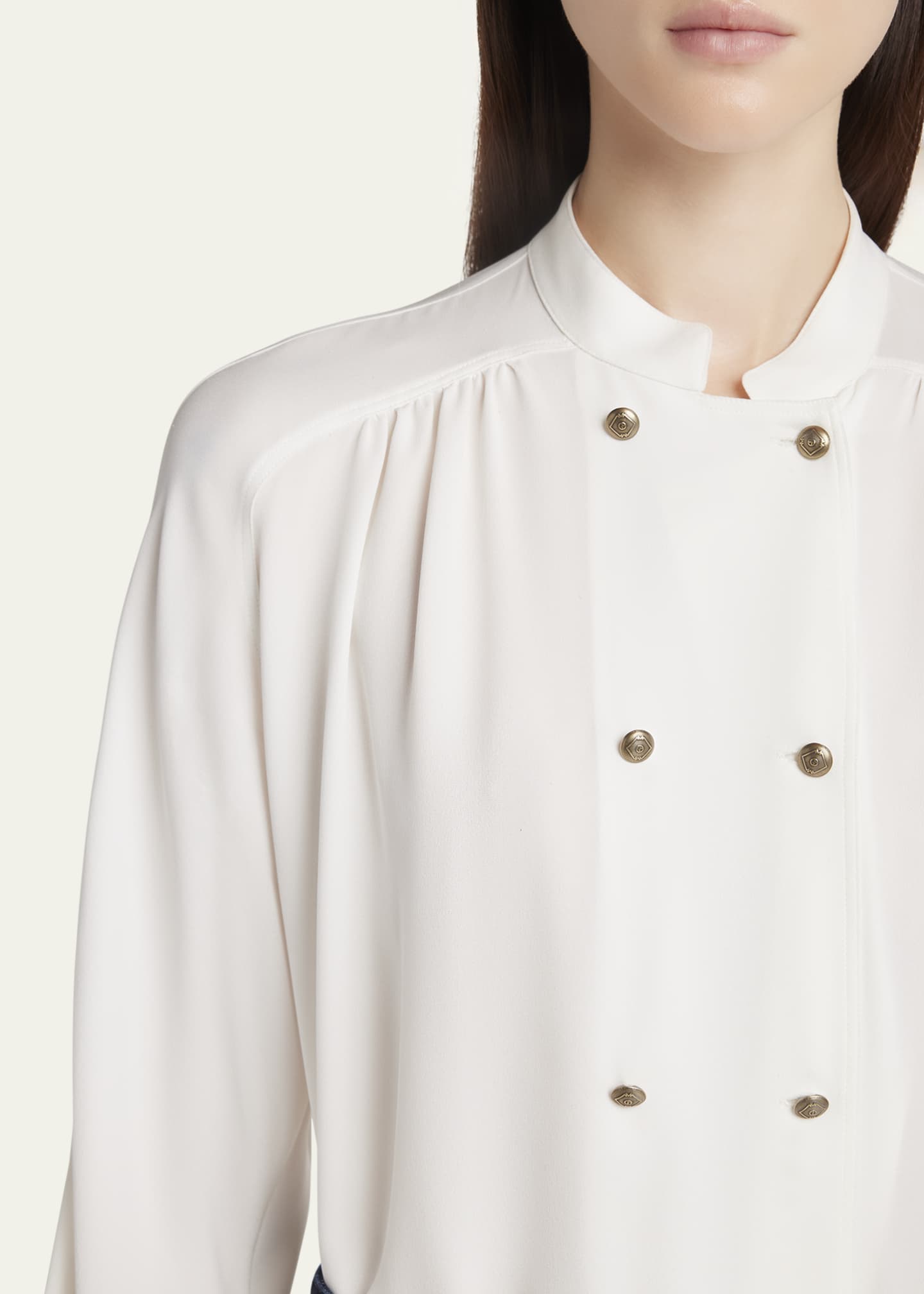 Giorgio Armani Double-Breasted Silk Blouse Image 5 of 5