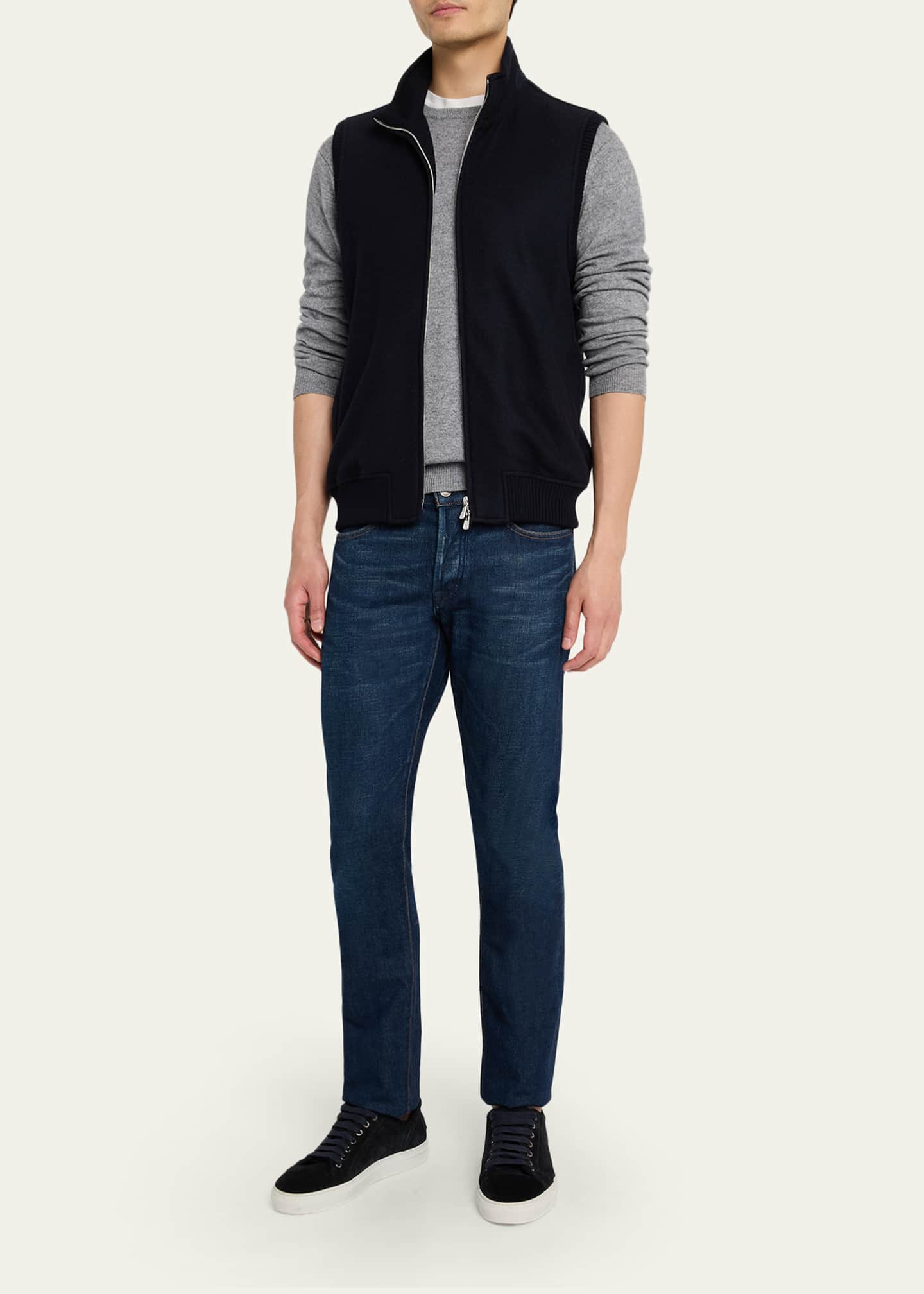 Mandelli Men's Cashmere Jersey Full-Zip Vest - Bergdorf Goodman