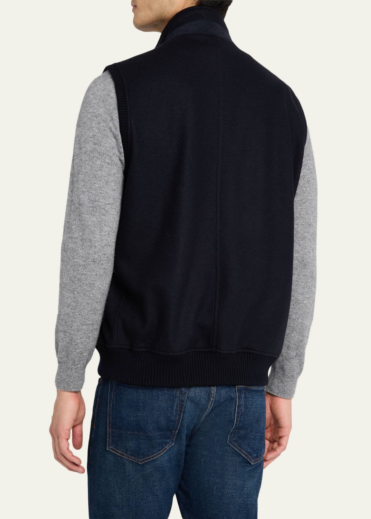 Mandelli Men's Cashmere Jersey Full-Zip Vest - Bergdorf Goodman