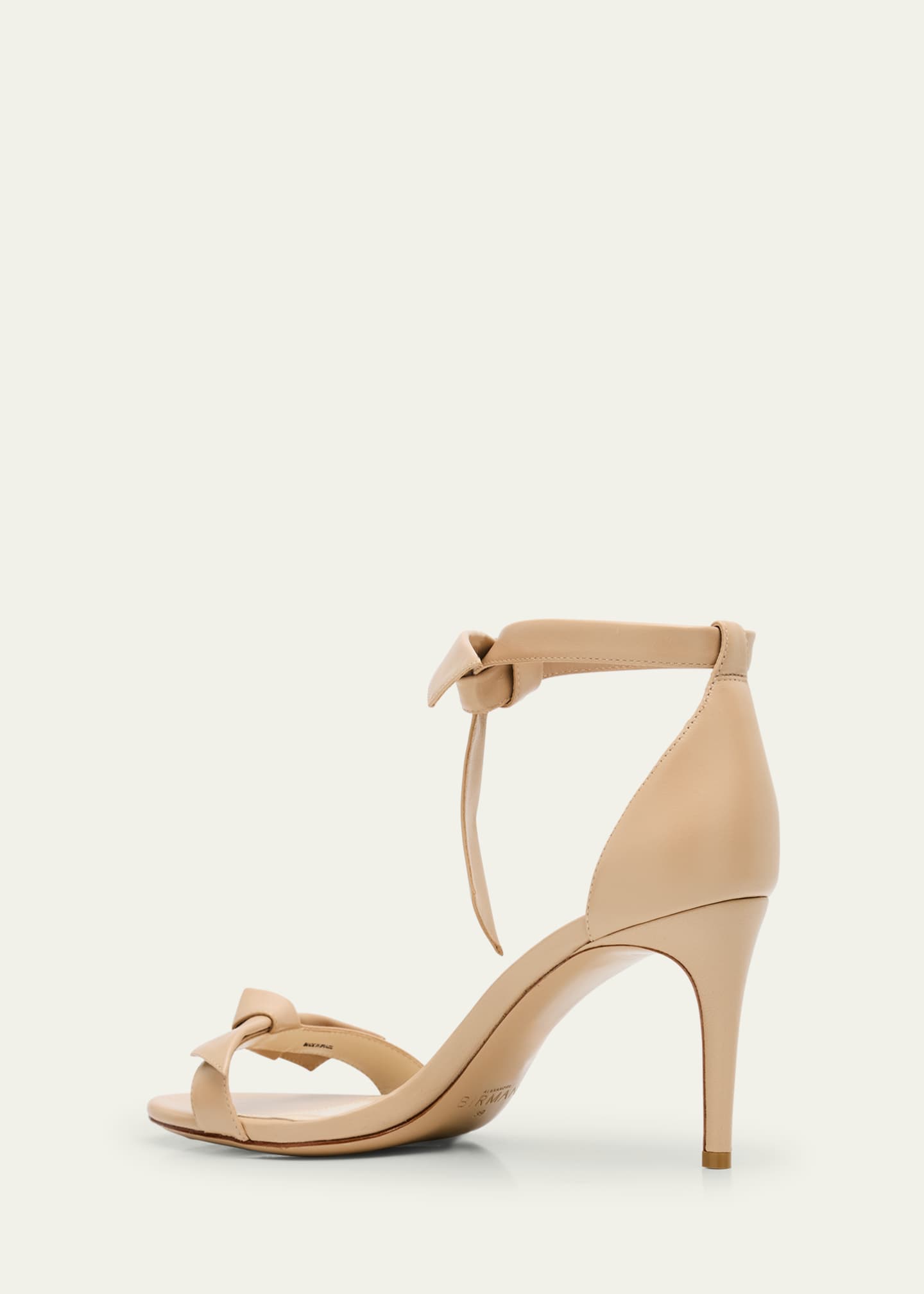 Alexandre Birman Clarita Leather Bow Ankle-Strap Sandals Image 4 of 6