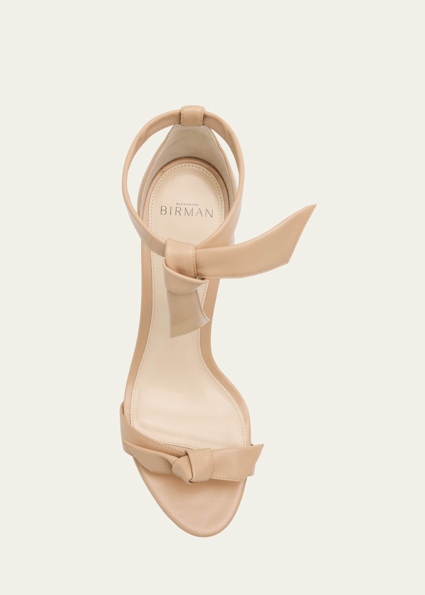 Alexandre Birman Clarita Leather Bow Ankle-Strap Sandals Image 6 of 6