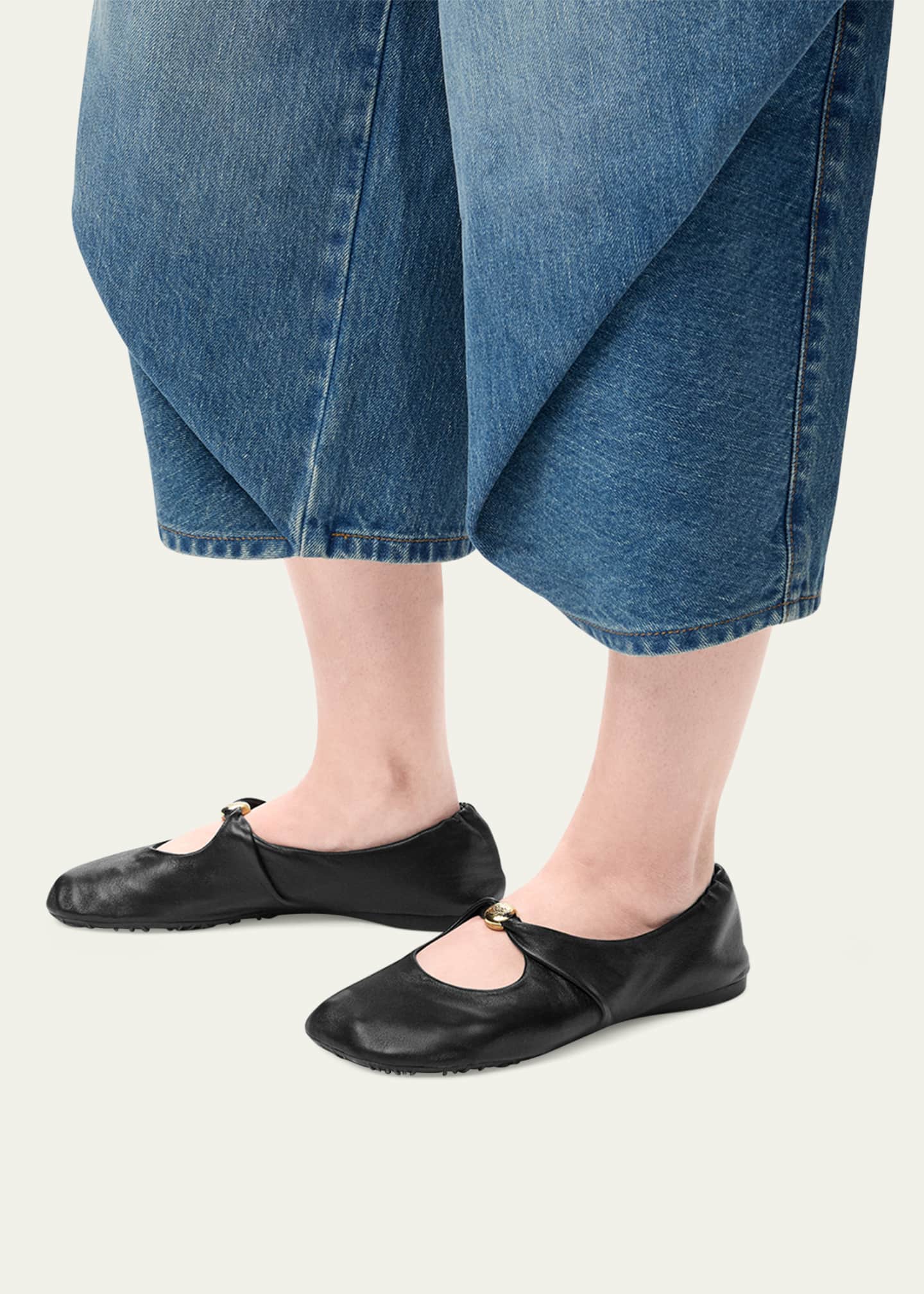 Loewe 25 Pebble Ballet Flats Black Calfskin main image 0