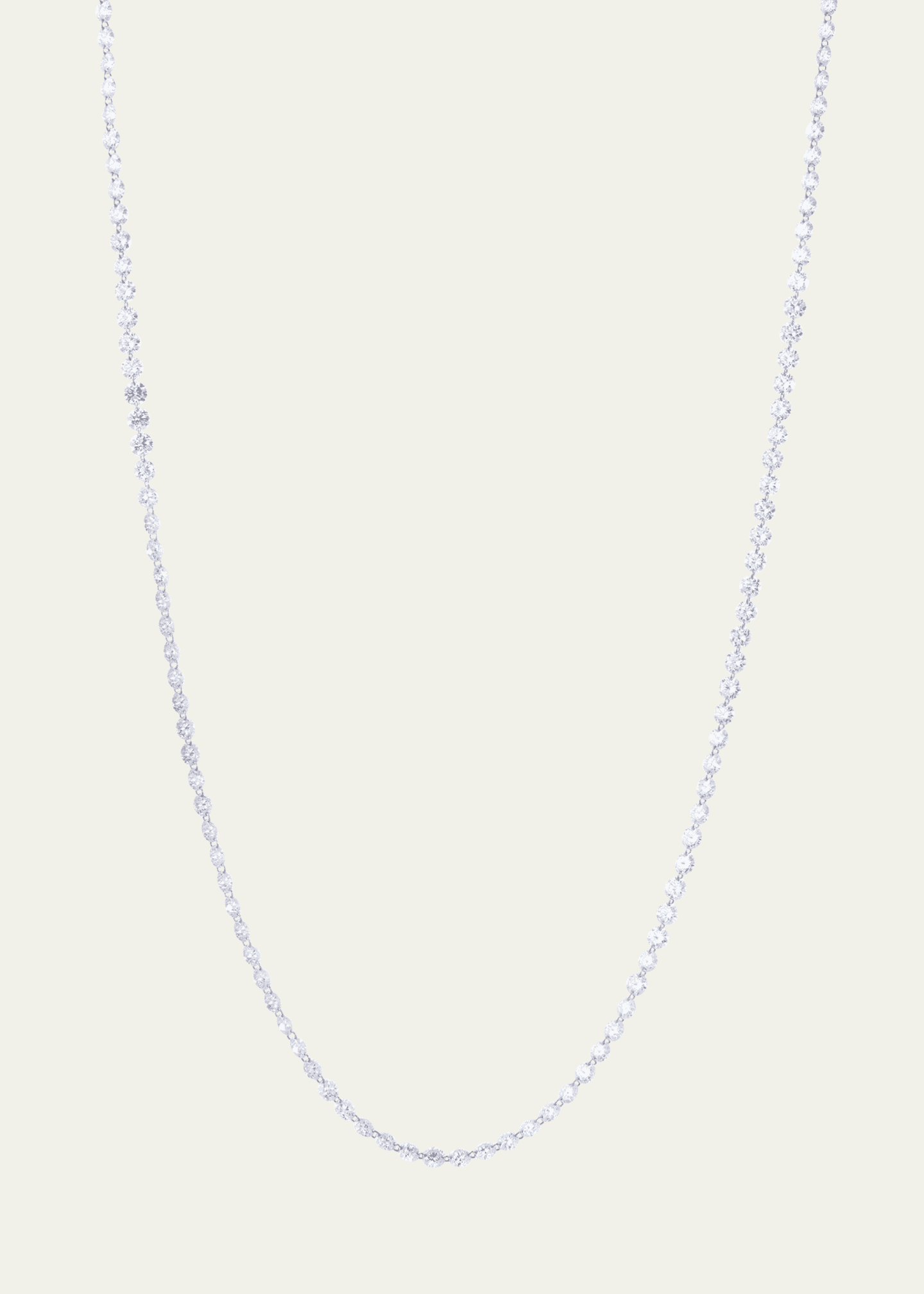 Sidney Garber 18K White Gold Diamond Pierced Stone Necklace, 15.5"L