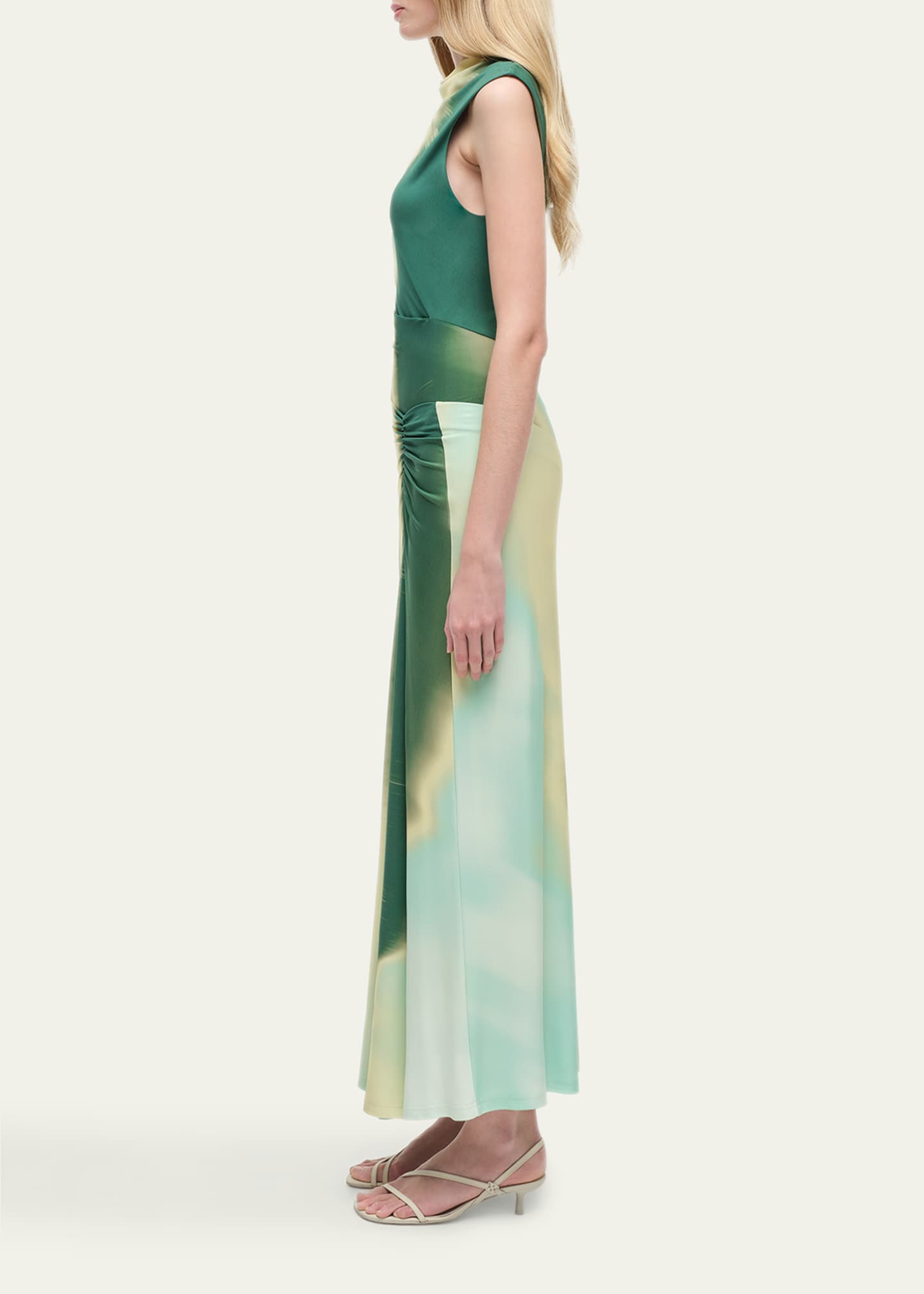 SIMKHAI Acacia Sleeveless Ruched Midi Dress Image 3 of 4