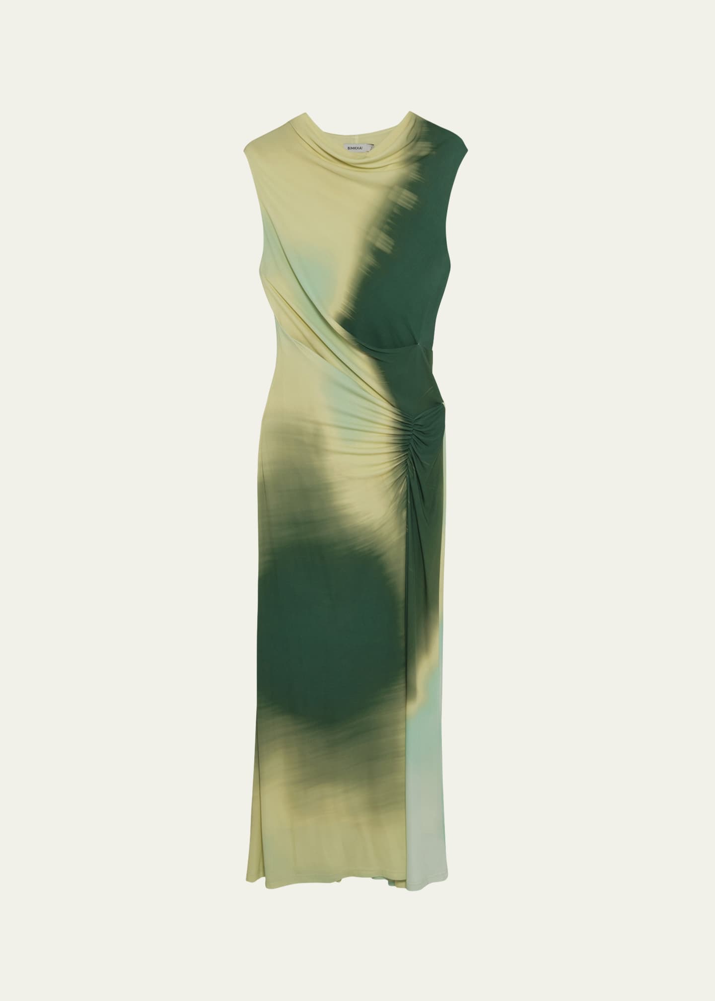 SIMKHAI Acacia Sleeveless Ruched Midi Dress Image 1 of 4