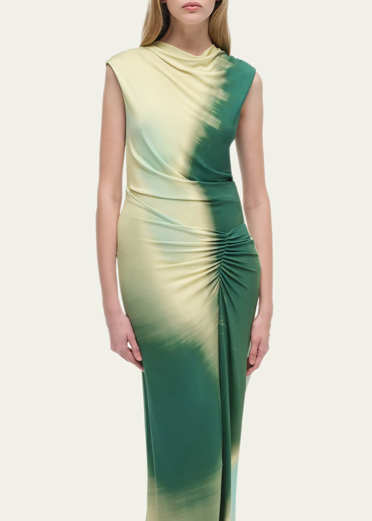 SIMKHAI Acacia Sleeveless Ruched Midi Dress Image 4 of 4