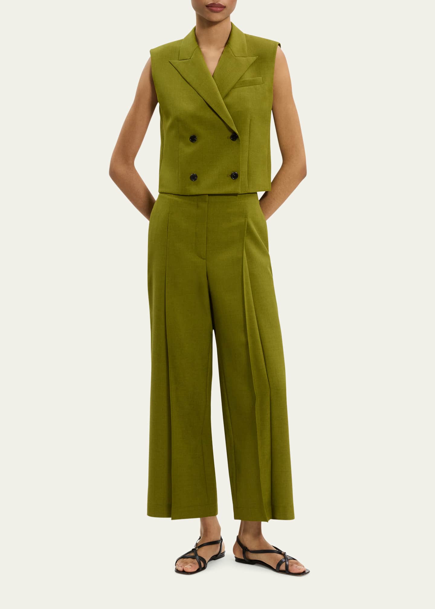 ボトムスその他 Theory Slightly Cropped Double-Breasted Vest With Peak Theory Double Breasted Crop Vest | Nordstrom
