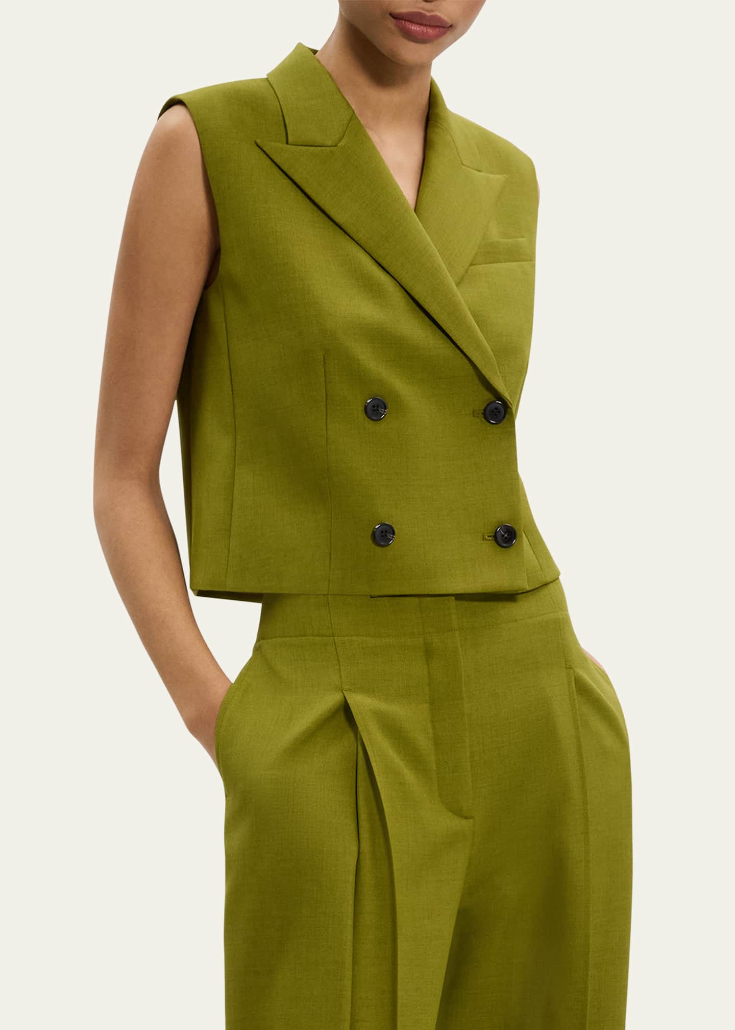 Theory Boxy Double-Breasted Vest - Bergdorf Goodman