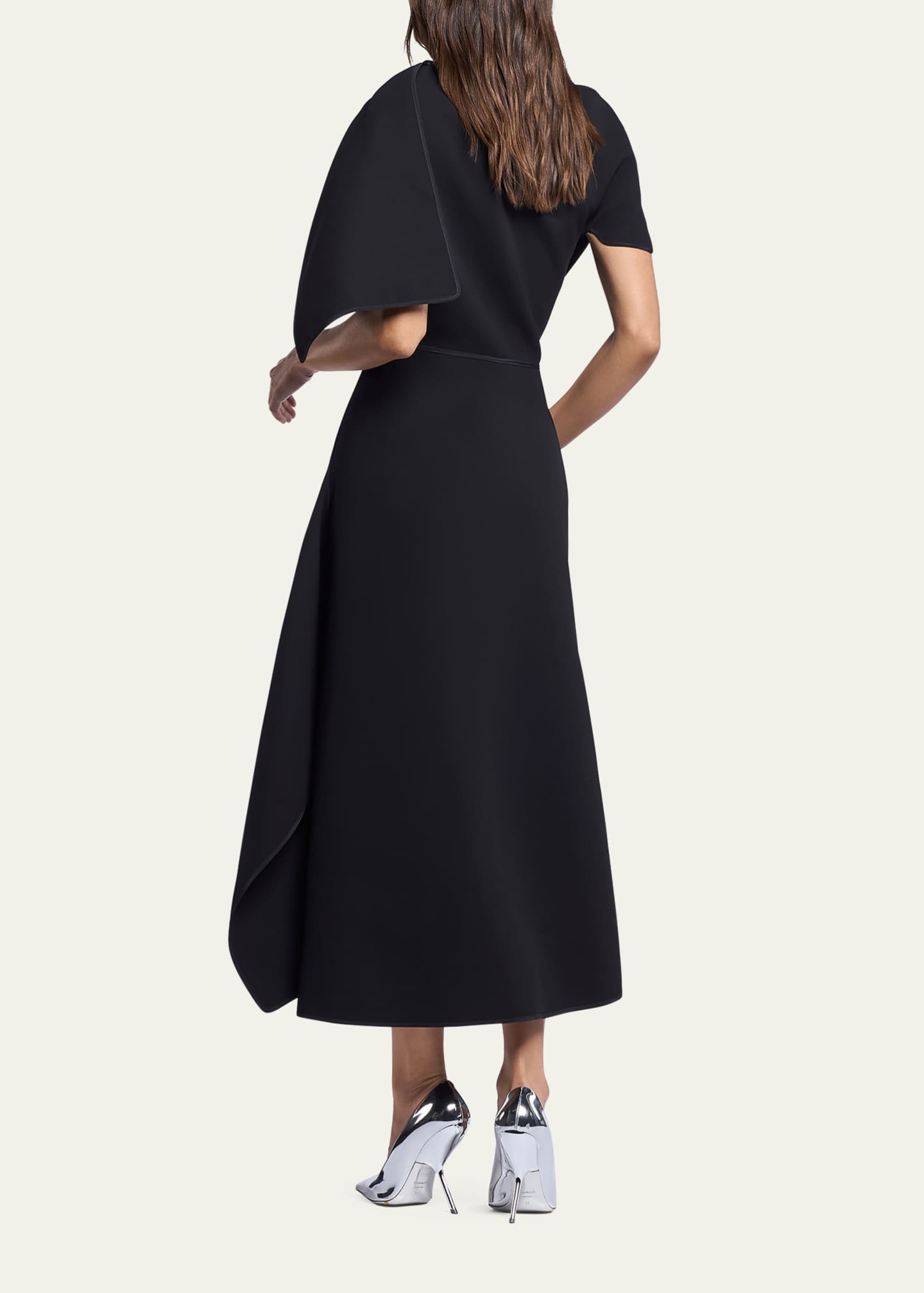 Maticevski Synergy Pieced Short-Sleeve A-Line Gown Image 3 of 5