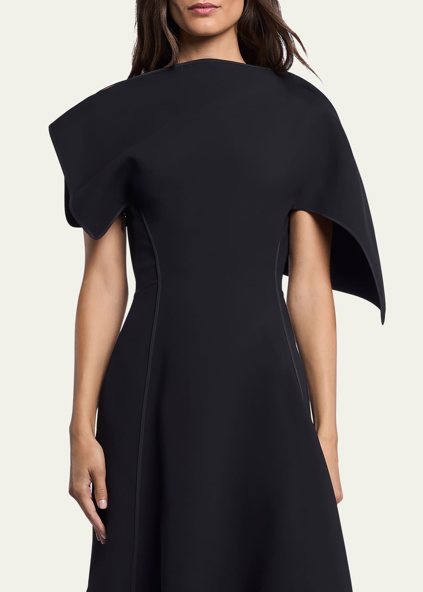 Maticevski Synergy Pieced Short-Sleeve A-Line Gown Image 5 of 5
