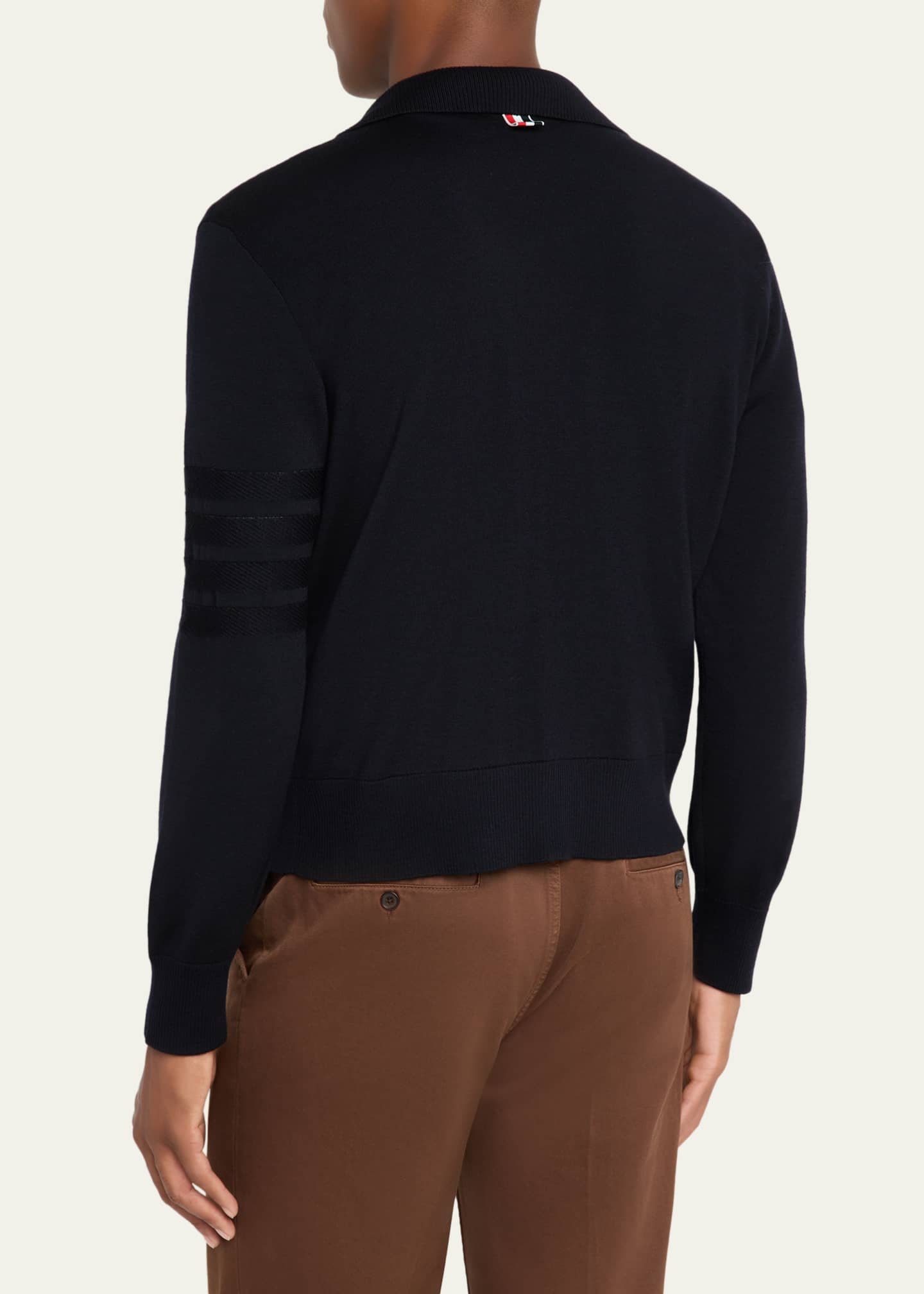 Thom Browne Men's Double-Face Knit Full-Zip Sweater - Bergdorf Goodman