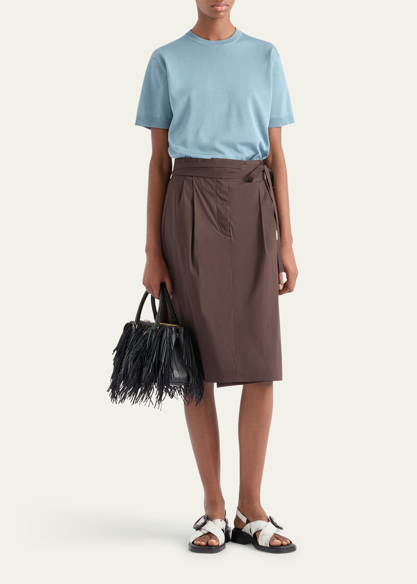 Prada Cotton Short-Sleeve Sweater Image 2 of 4