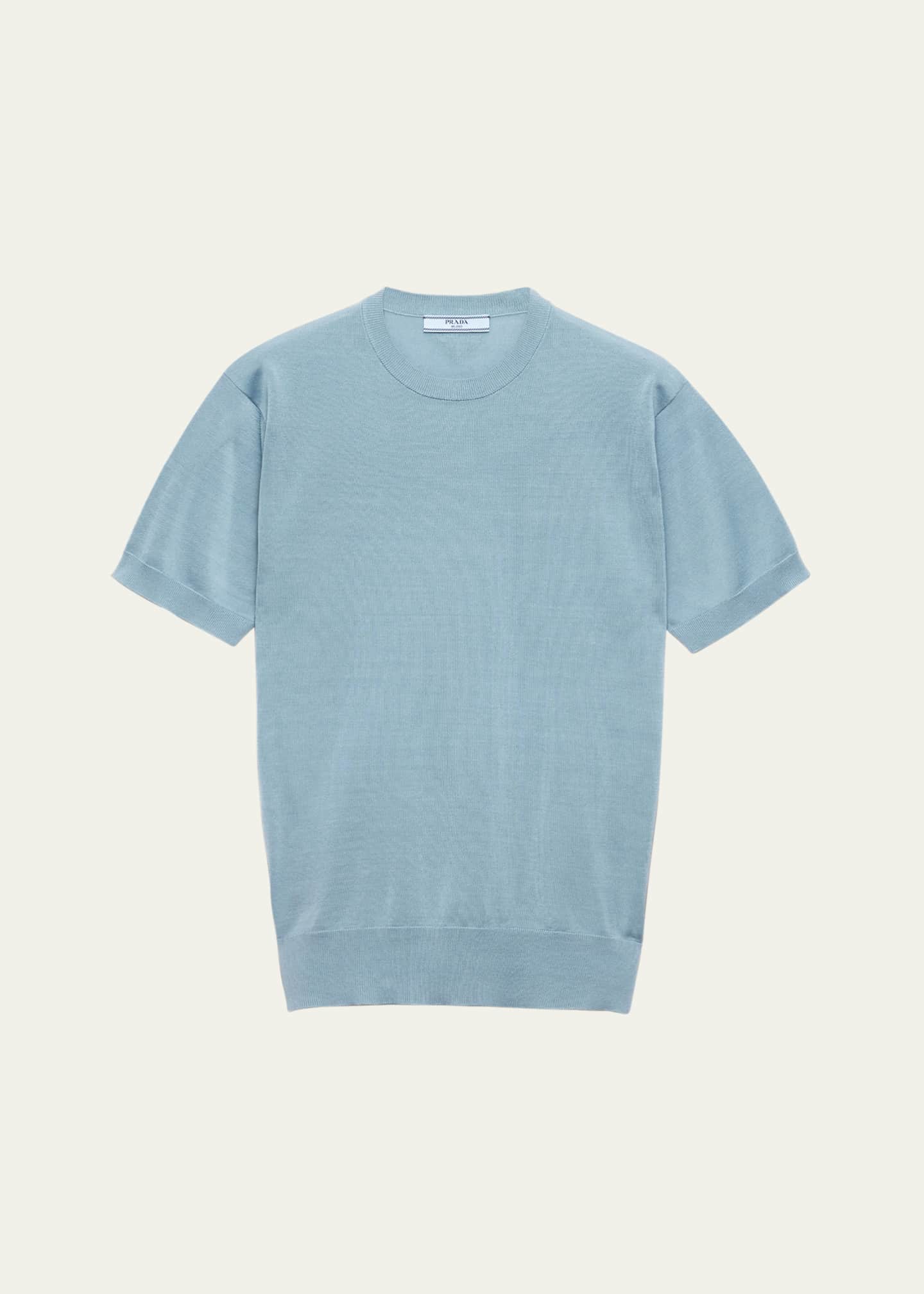 Prada Cotton Short-Sleeve Sweater Image 1 of 4