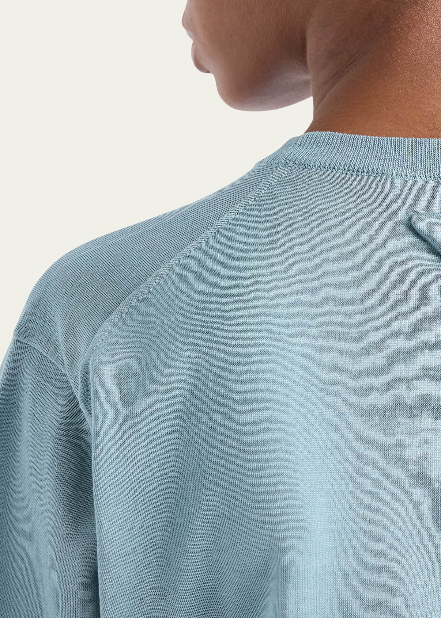 Prada Cotton Short-Sleeve Sweater Image 4 of 4