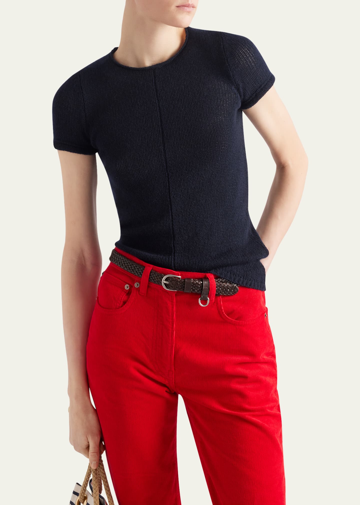 Prada Short Sleeve Cashmere Sweater Image 4 of 5