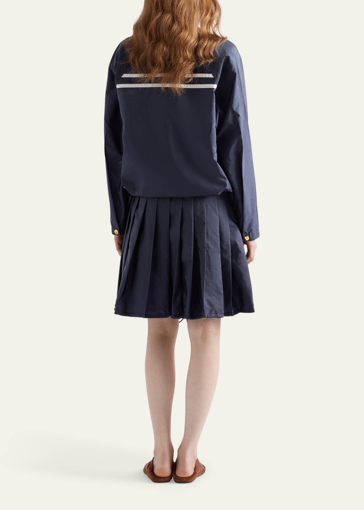 Prada Pleated Re-Nylon Drawstring Skirt Image 3 of 3