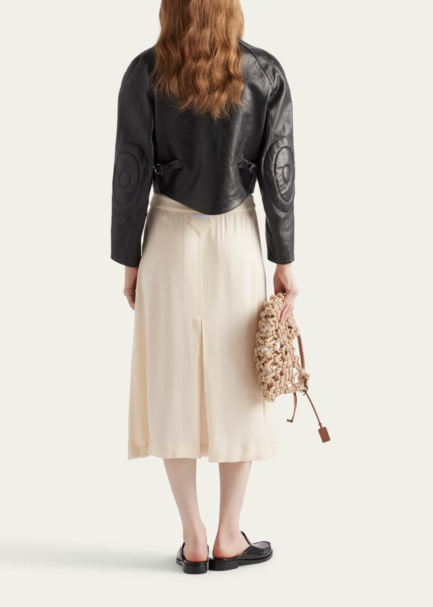 Prada Cropped Leather Jacket Image 3 of 3
