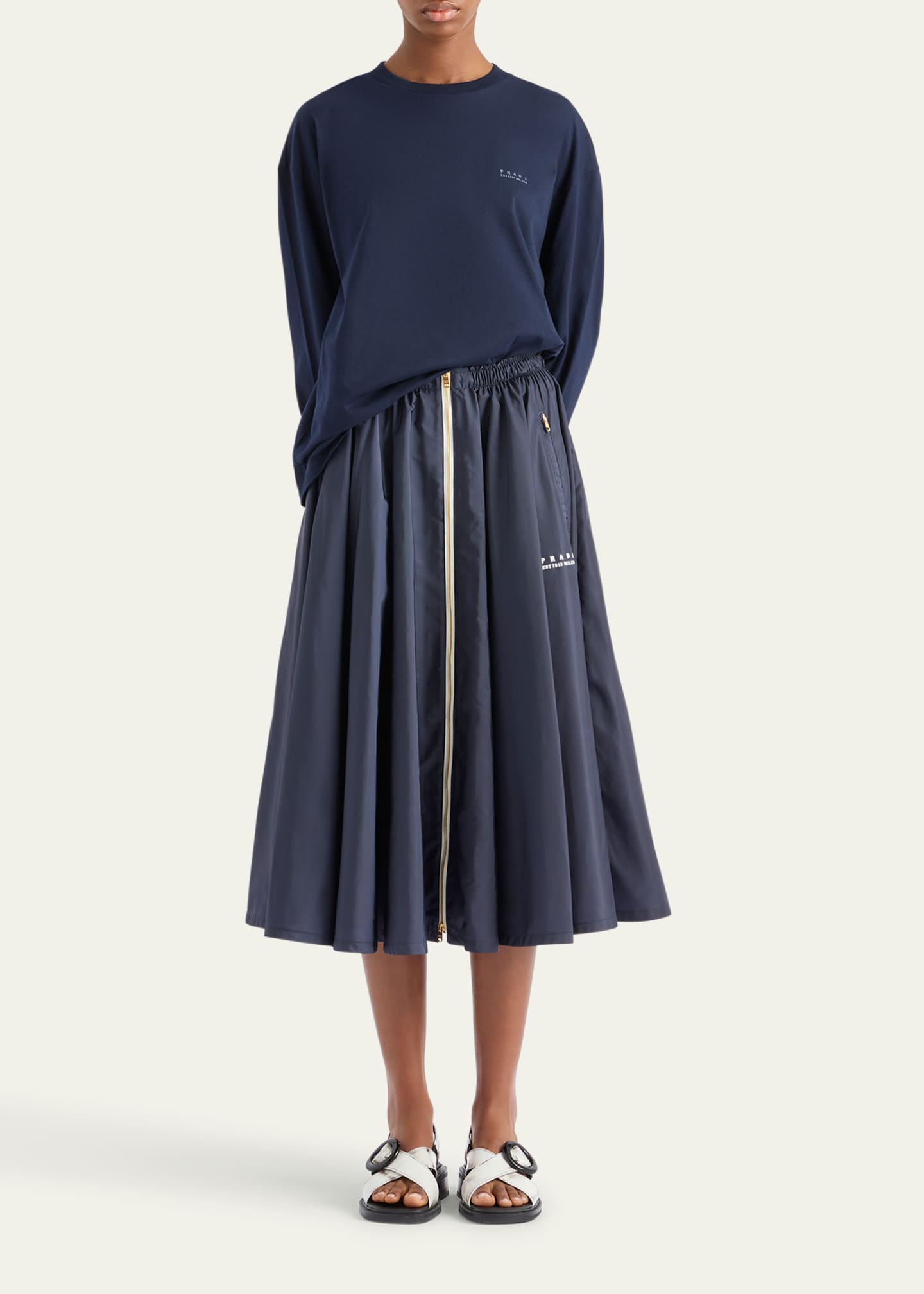 Prada Re-Nylon Pleated Full Skirt Image 2 of 5