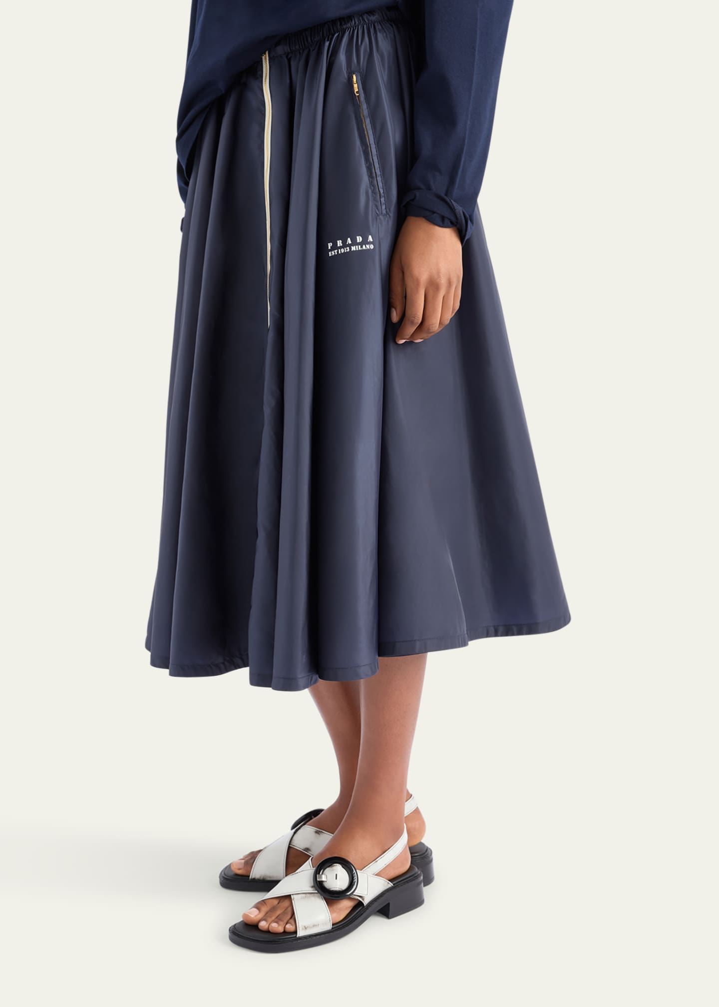 Prada Re-Nylon Pleated Full Skirt Image 4 of 5