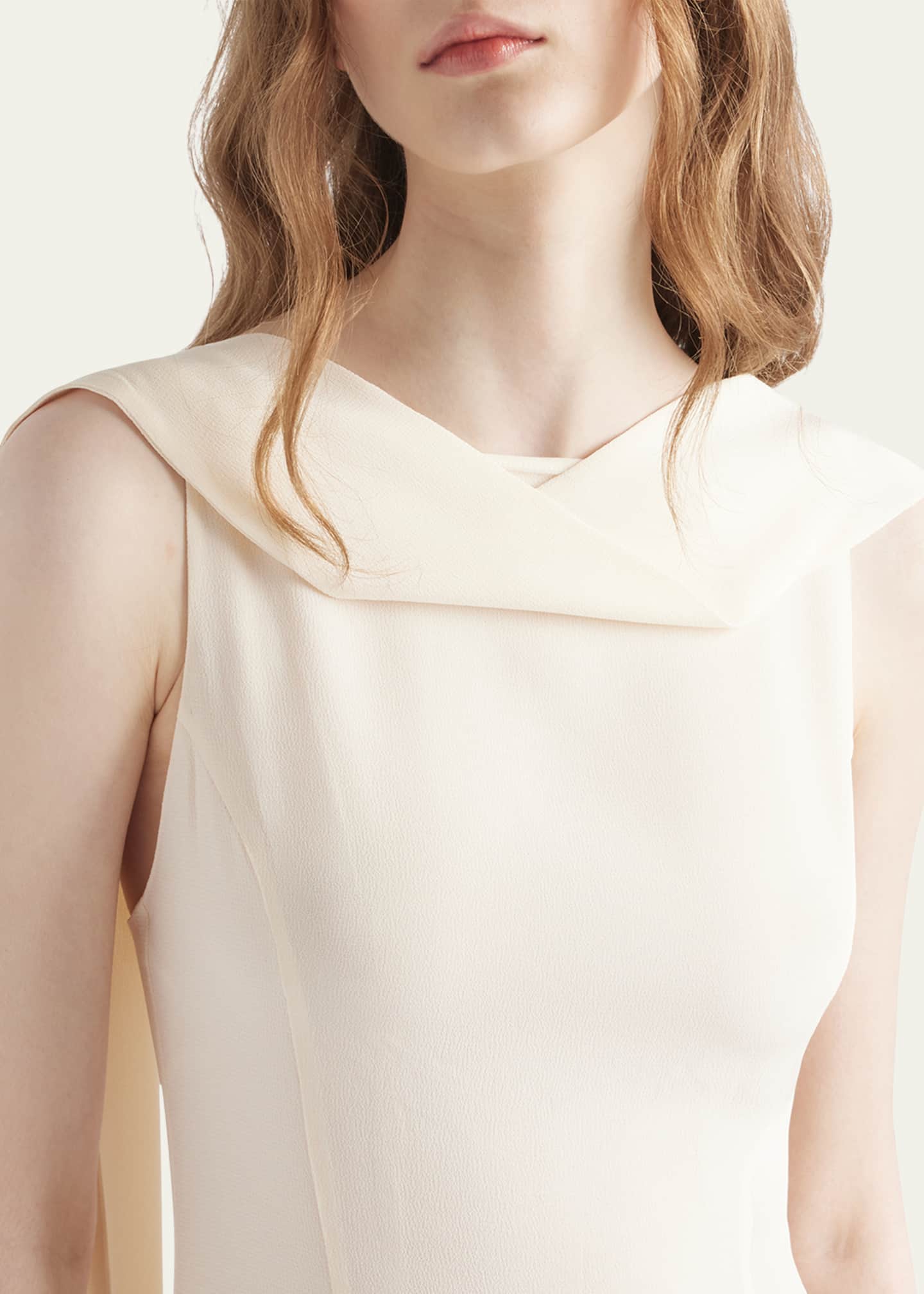 Prada Neck-Scarf Backless Cady Crepe Midi Dress Image 4 of 4
