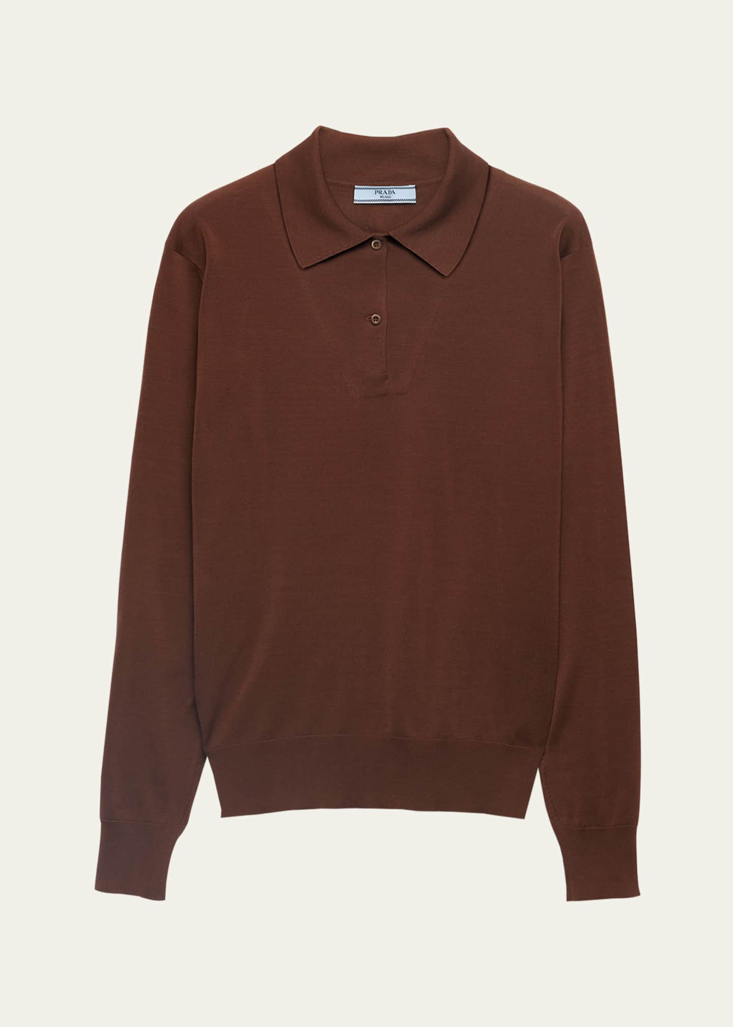 PRADA 25S LONG-SLEEVE KNITTED POLO SHIRT 295 main image 1