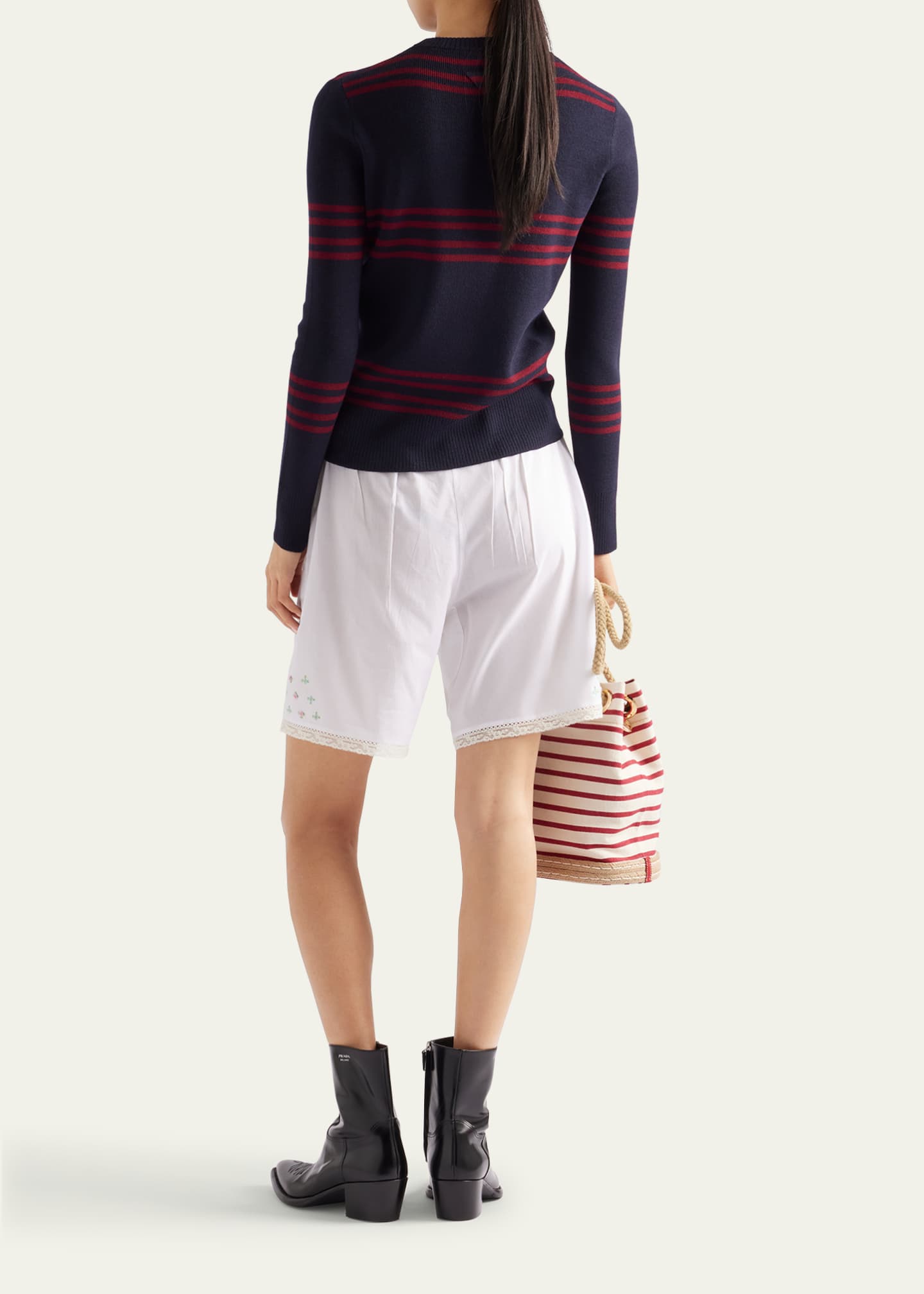 Prada Striped Wool Turtleneck Sweater Image 3 of 4