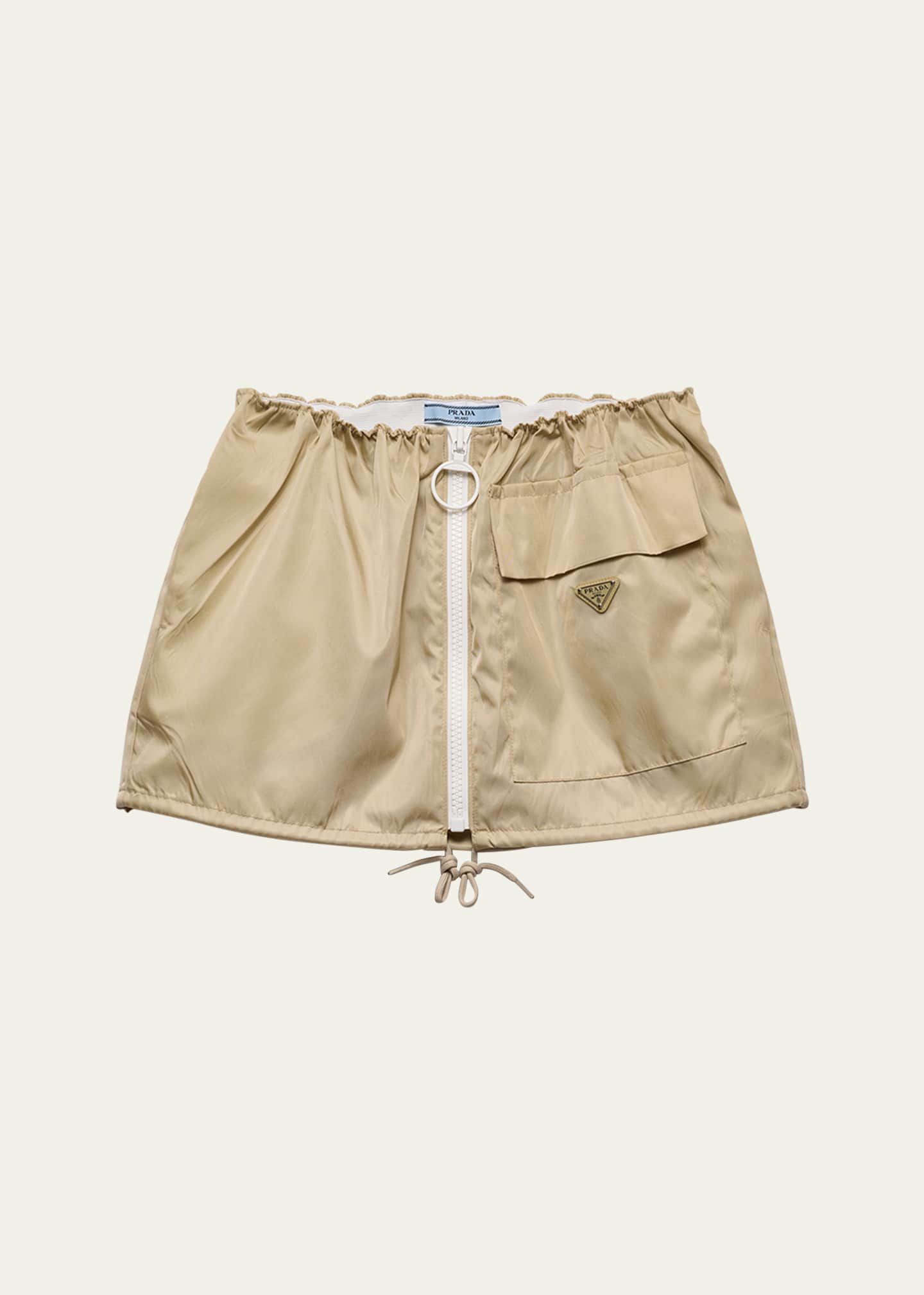 Prada Re-Nylon Drawstring Mini Skirt Image 1 of 5