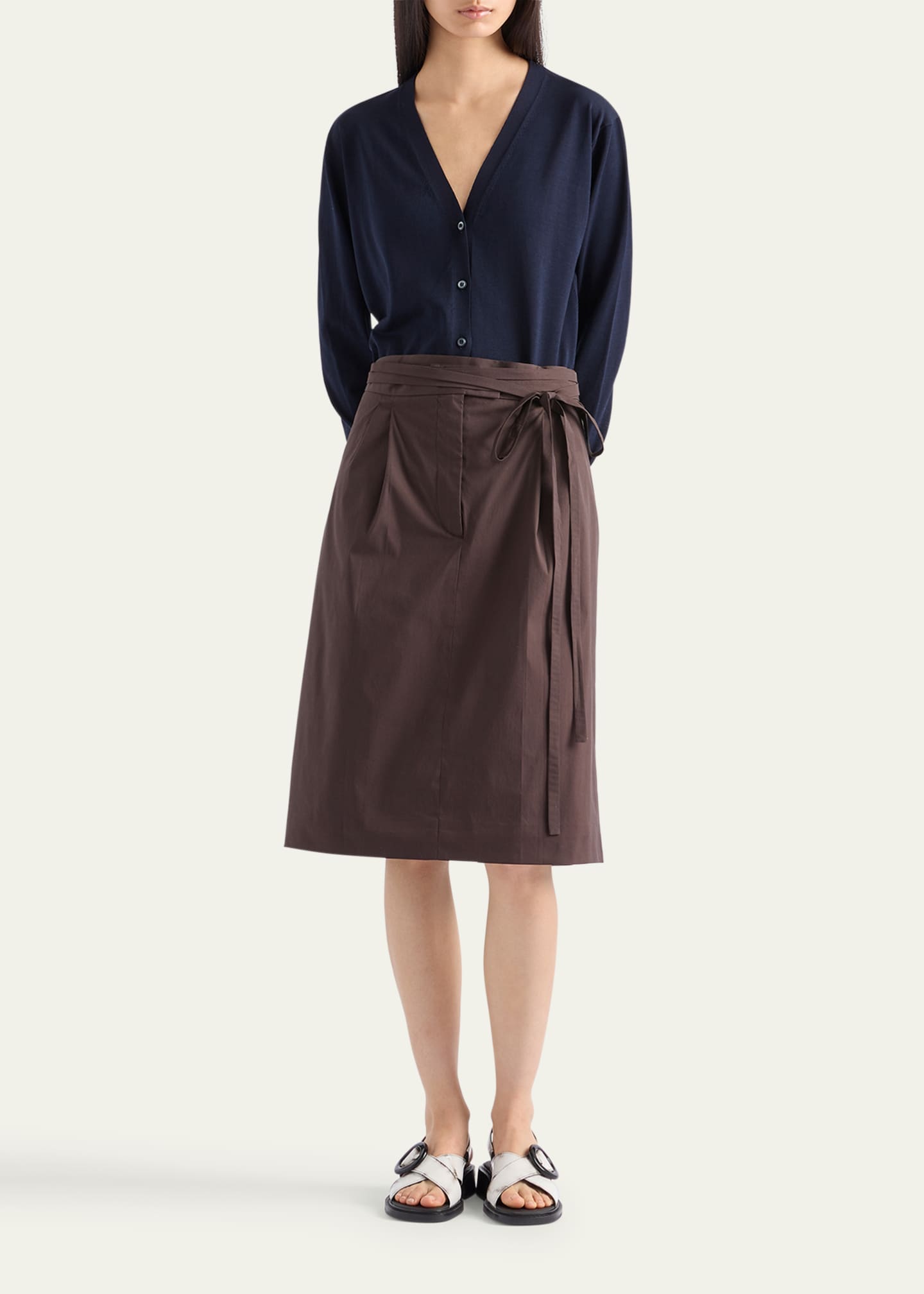 Prada Poplin Poplin Wrap Skirt Image 2 of 5