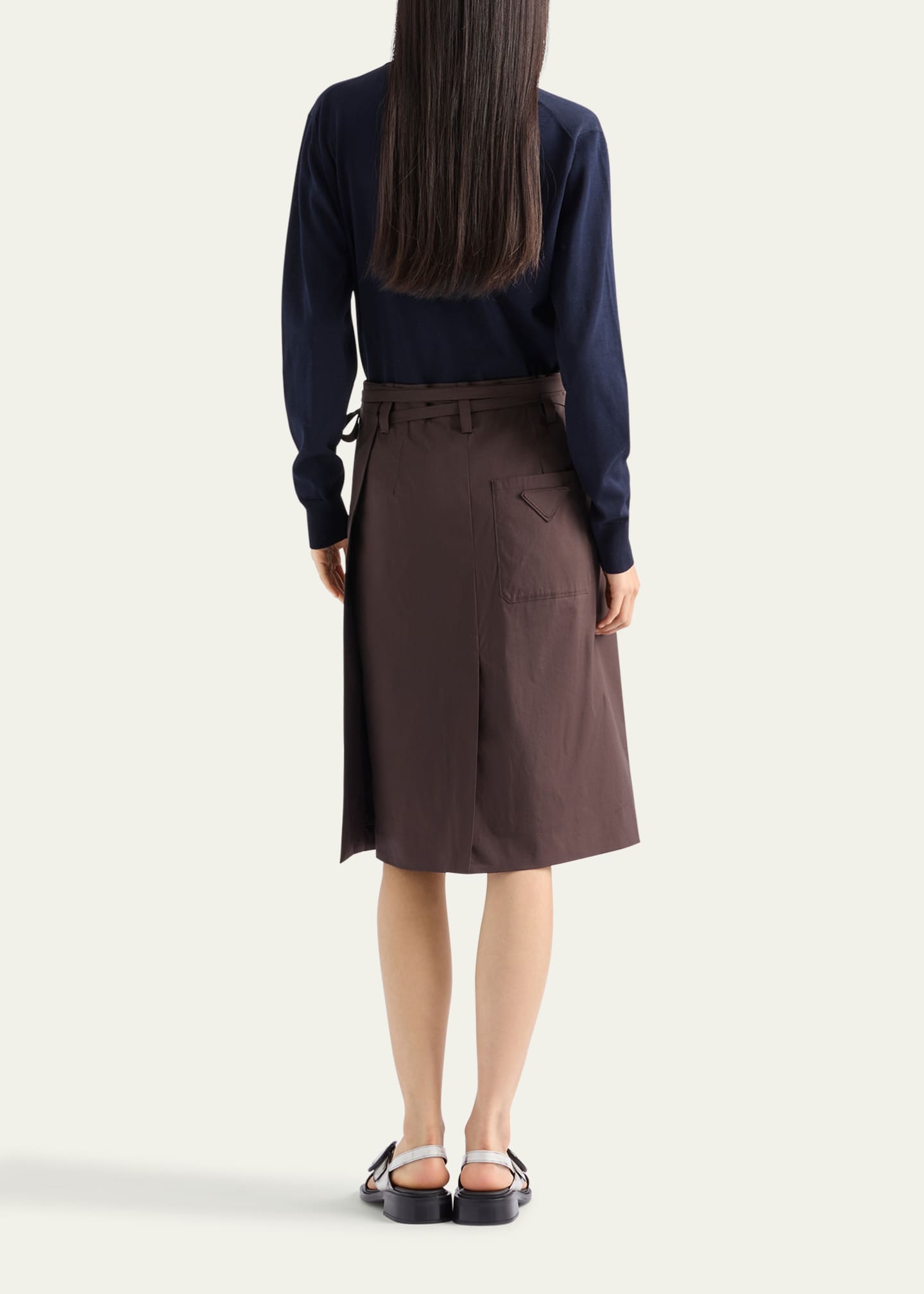 Prada Poplin Poplin Wrap Skirt Image 3 of 5