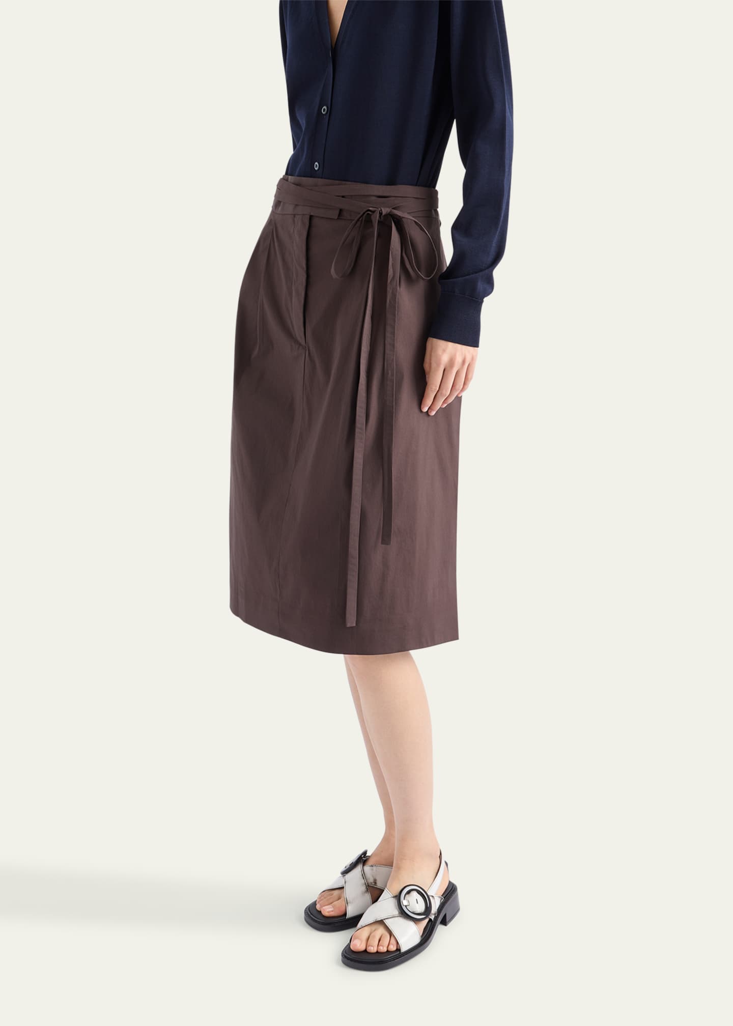 Prada Poplin Poplin Wrap Skirt Image 4 of 5
