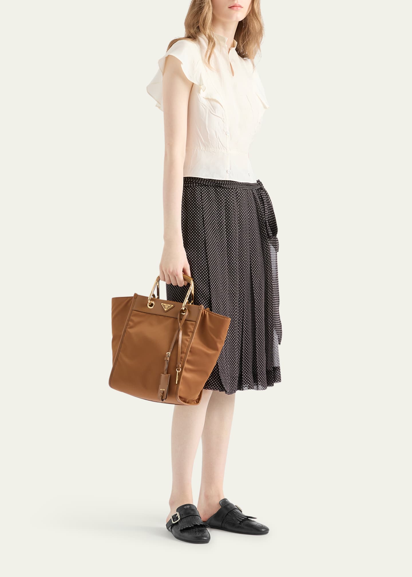 Prada Pleated Chiffon Printed Skirt Image 2 of 5
