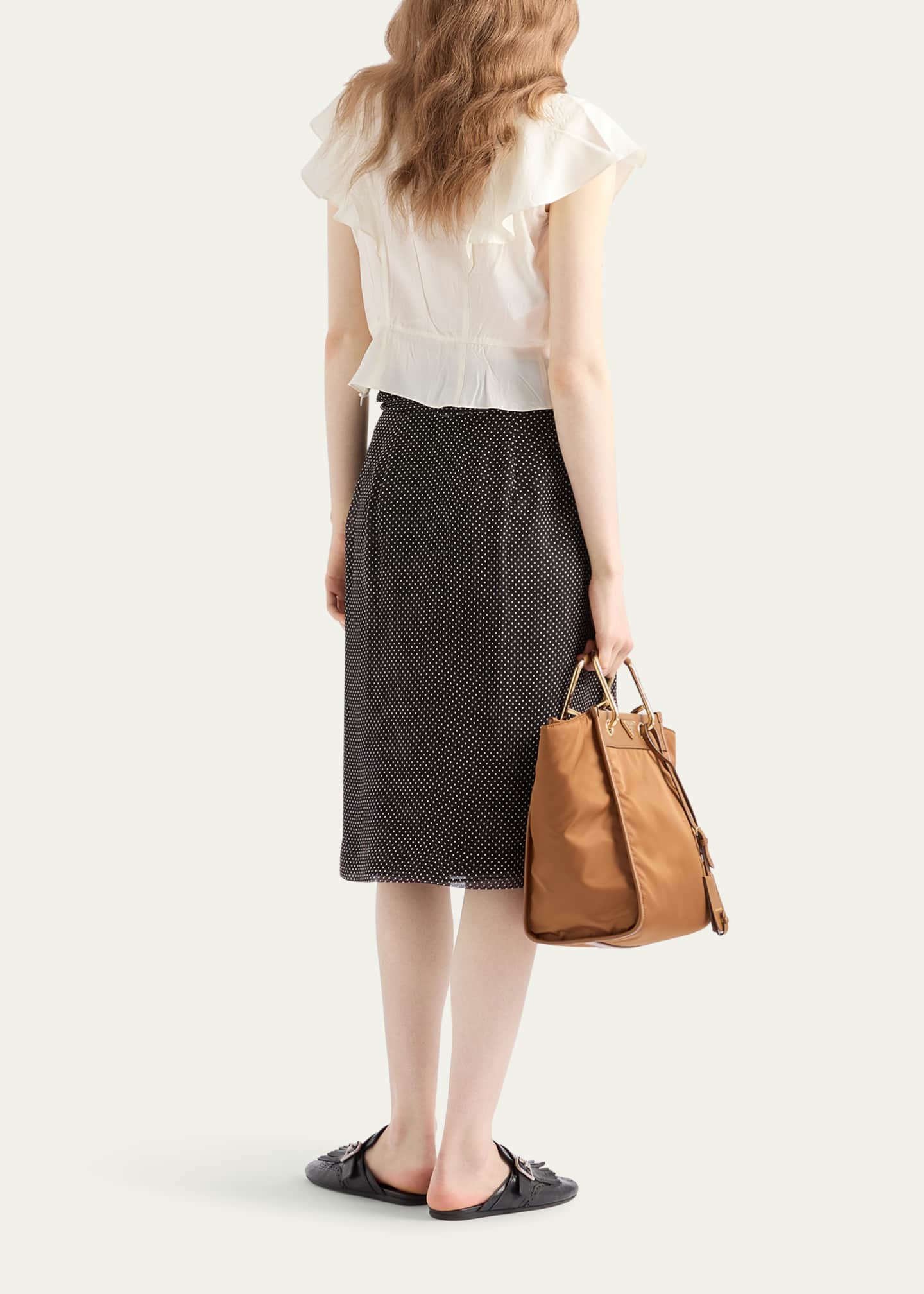 Prada Pleated Chiffon Printed Skirt Image 3 of 5
