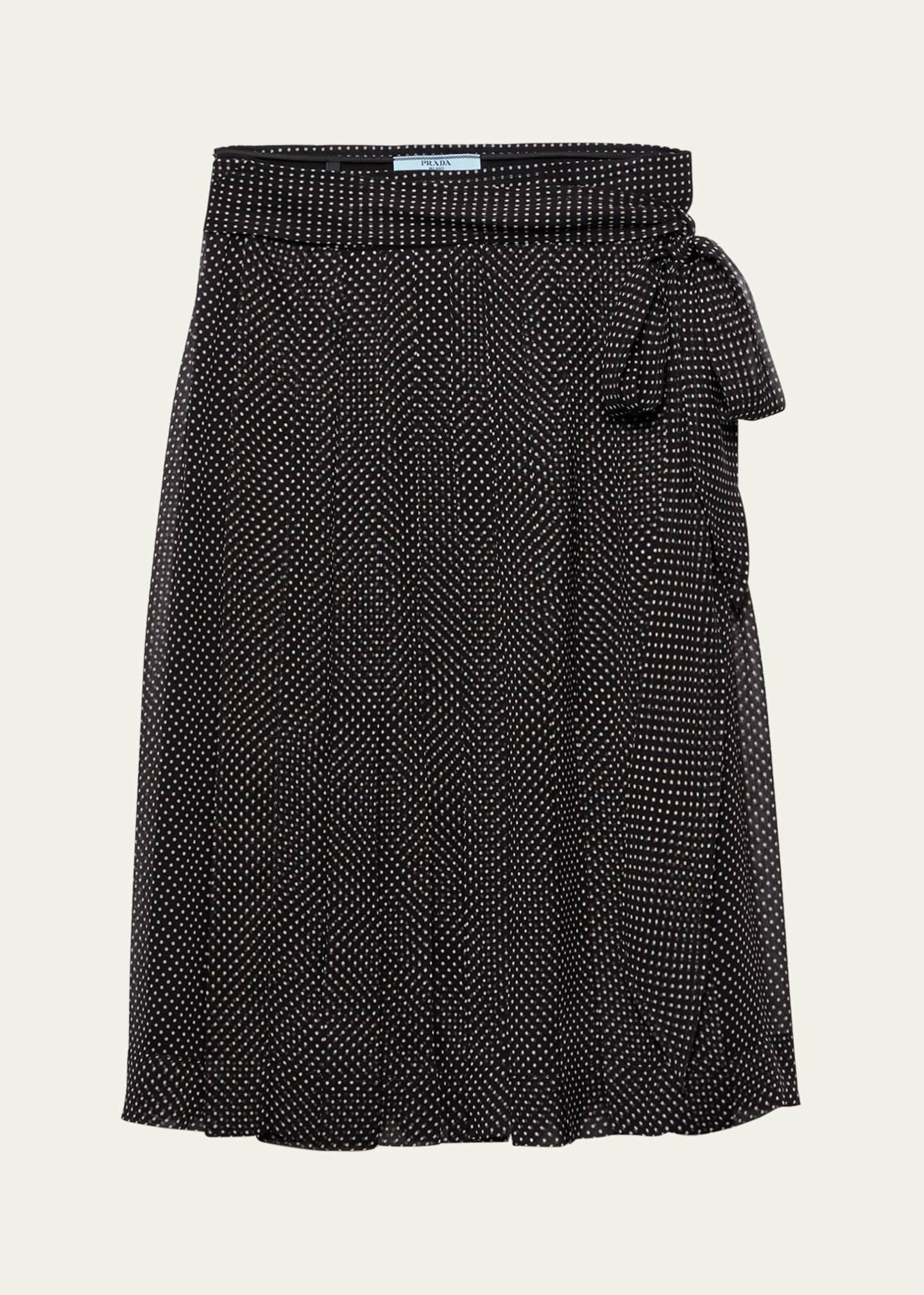 Prada Pleated Chiffon Printed Skirt Image 1 of 5