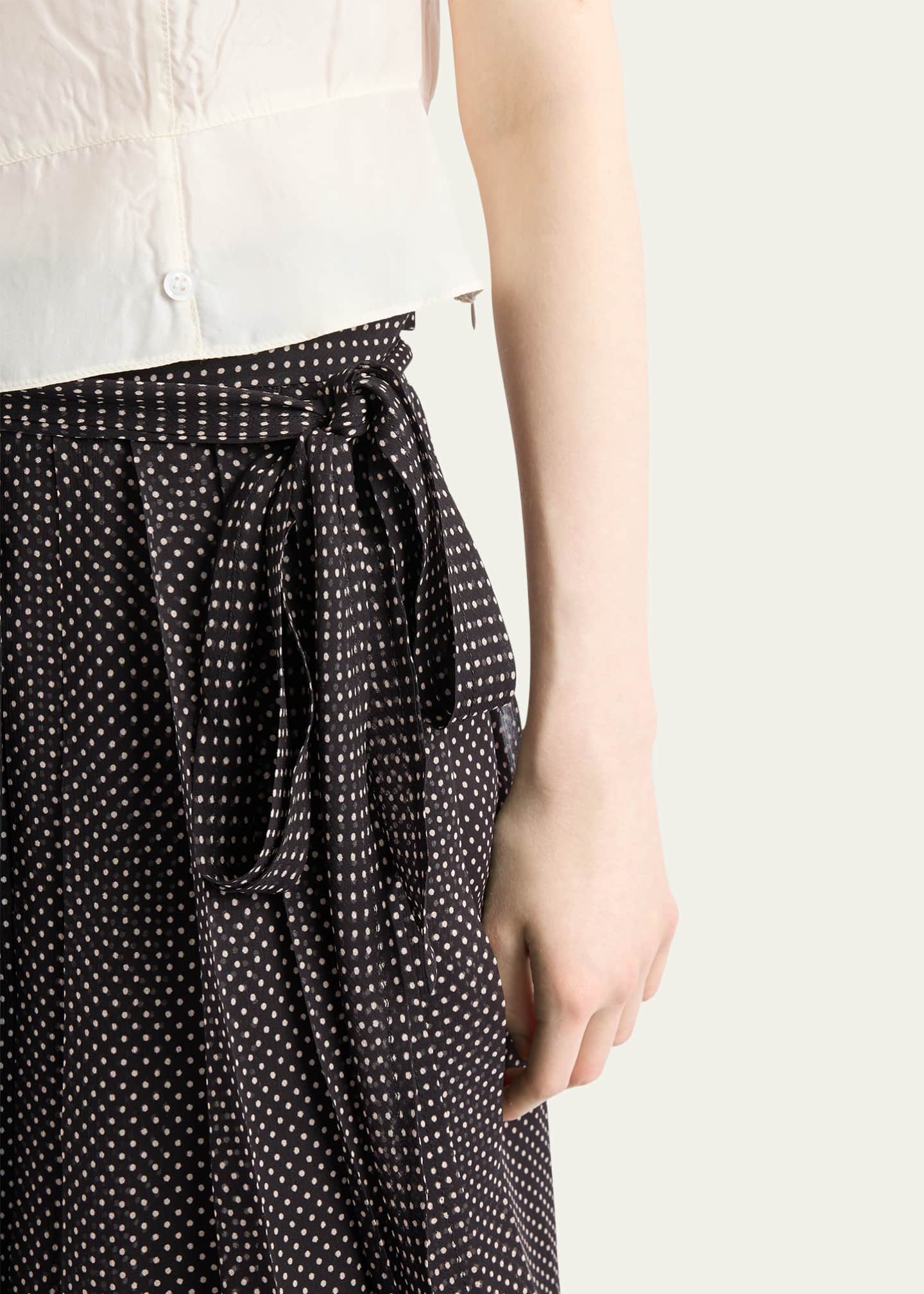 Prada Pleated Chiffon Printed Skirt Image 5 of 5