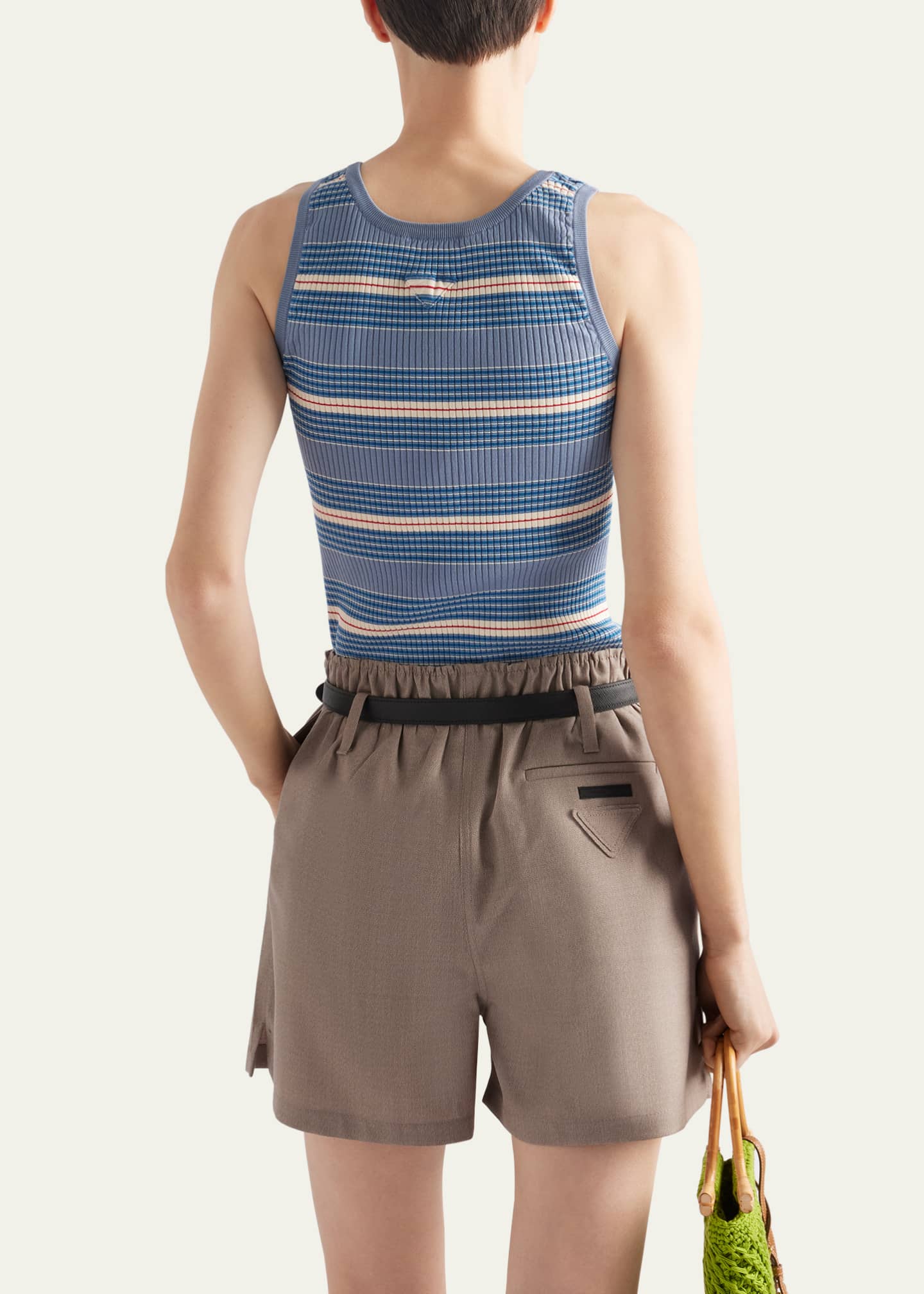 Prada Stripe Ribbed Tank Top Image 3 of 3