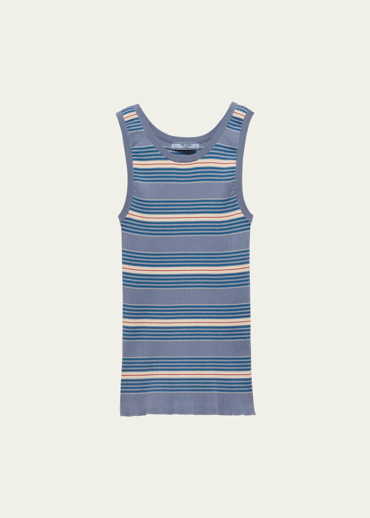 Prada Stripe Ribbed Tank Top Image 1 of 3