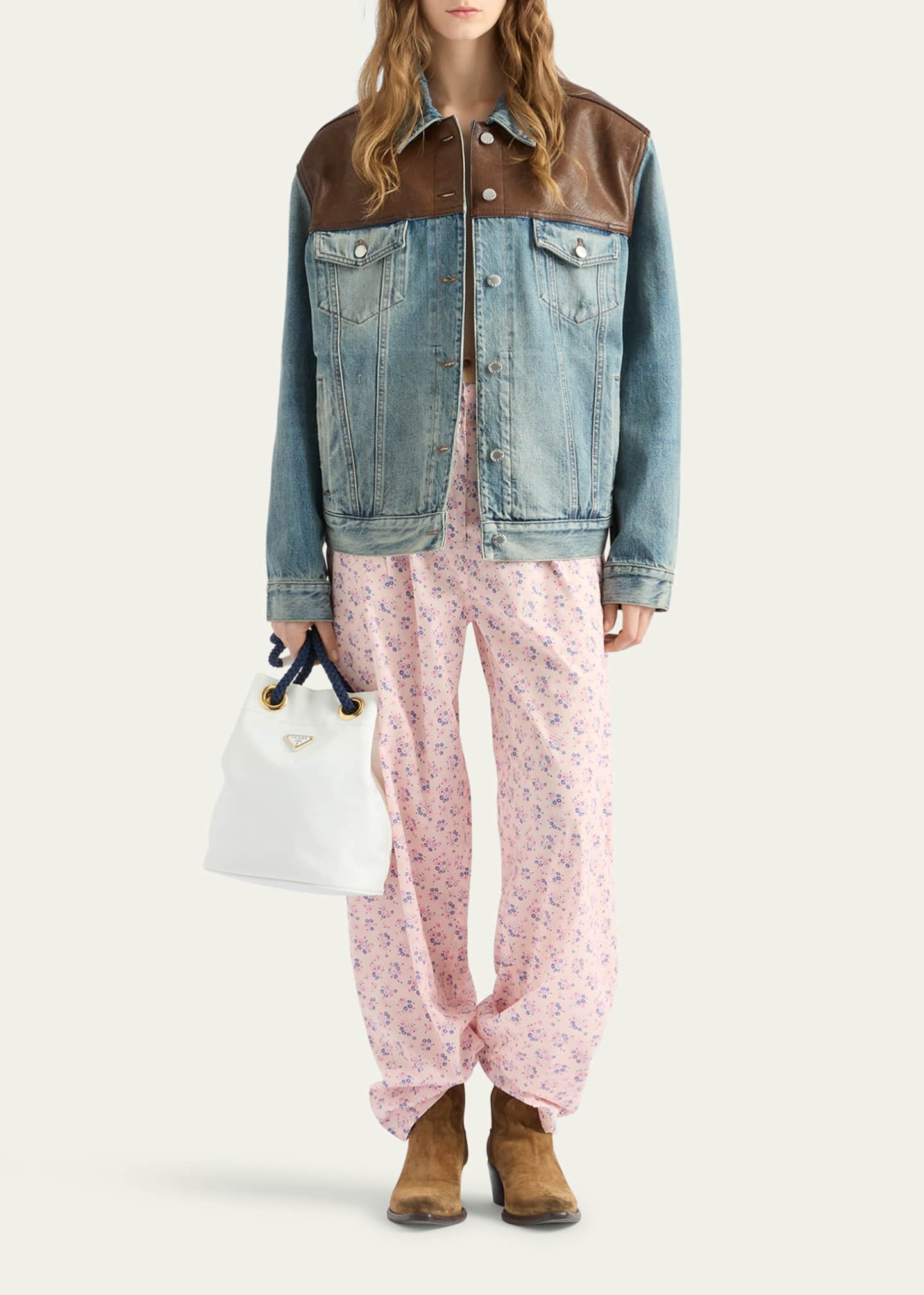 Prada Denim and Leather Jacket Image 2 of 4