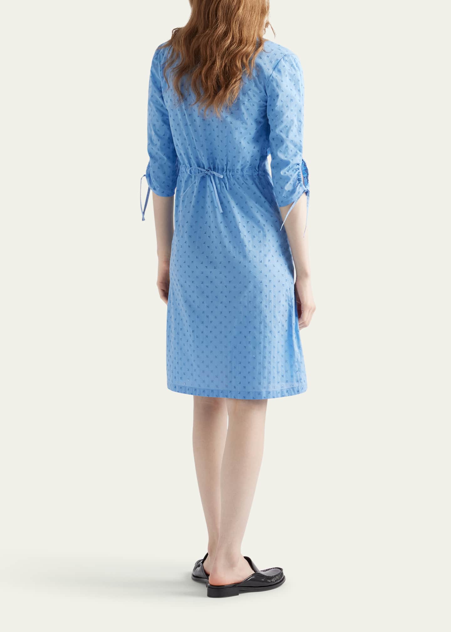 Prada Sangallo Floral 3/4-Sleeve Day Shirtdress Image 3 of 3