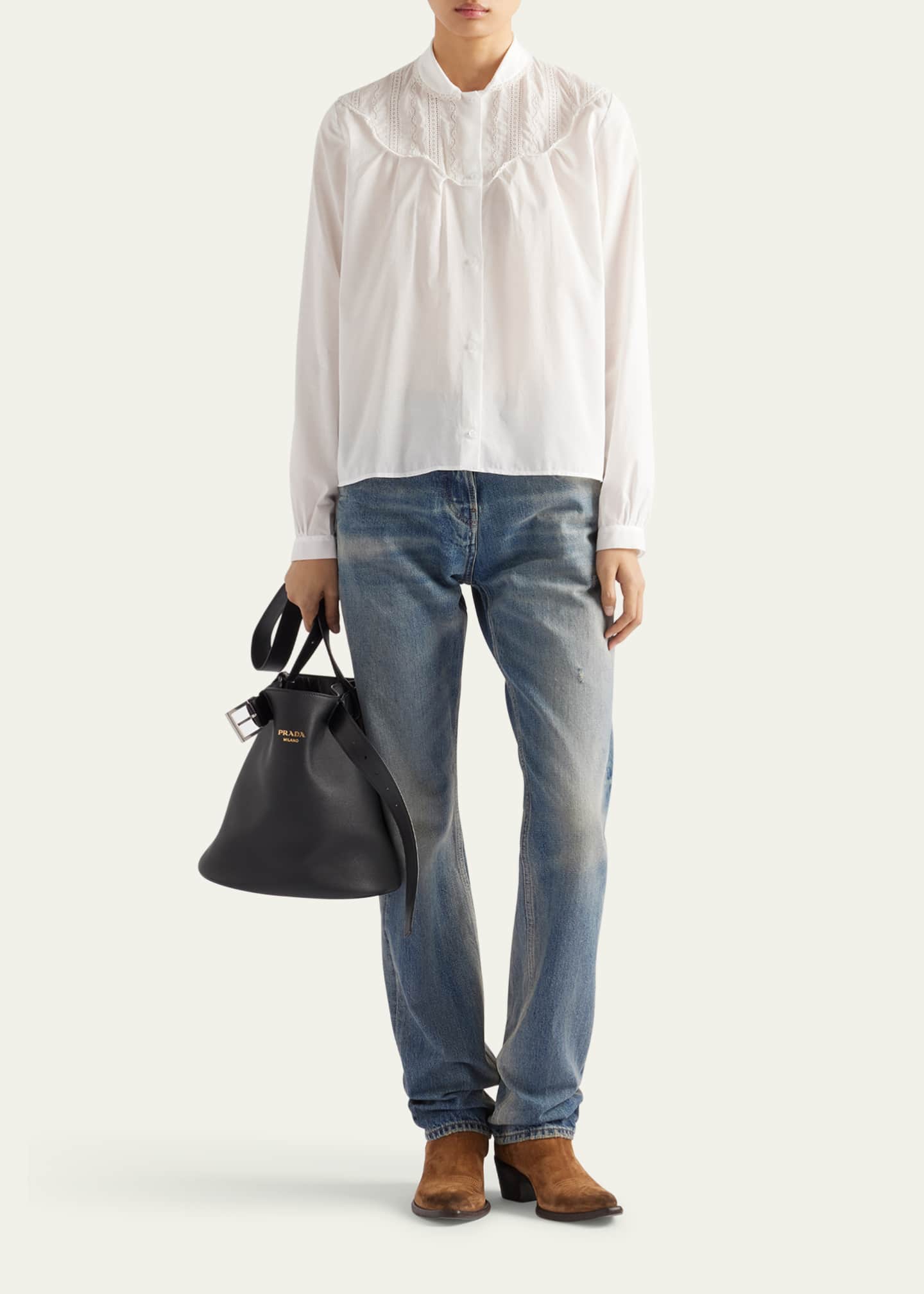Prada Batista Embroidered Blouse Image 2 of 5