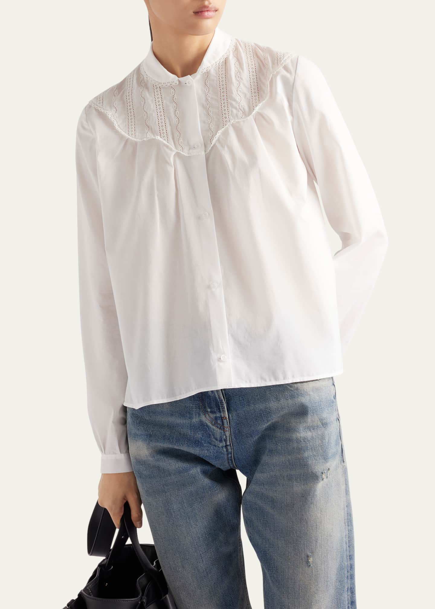 Prada Batista Embroidered Blouse Image 4 of 5