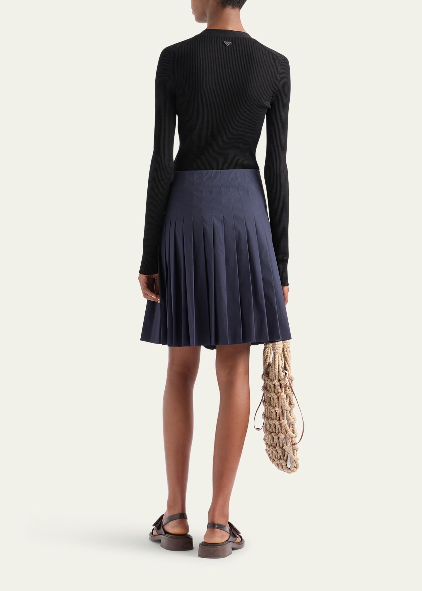 Prada Cotton Rib V-Neck Cardigan - Bergdorf Goodman