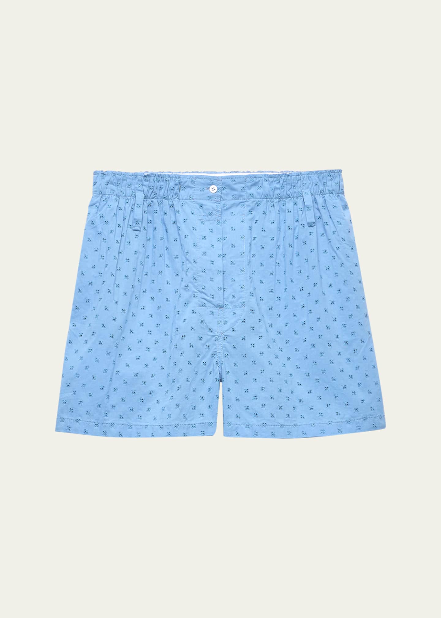 Prada Floral Eyelet Poplin Shorts Image 1 of 3