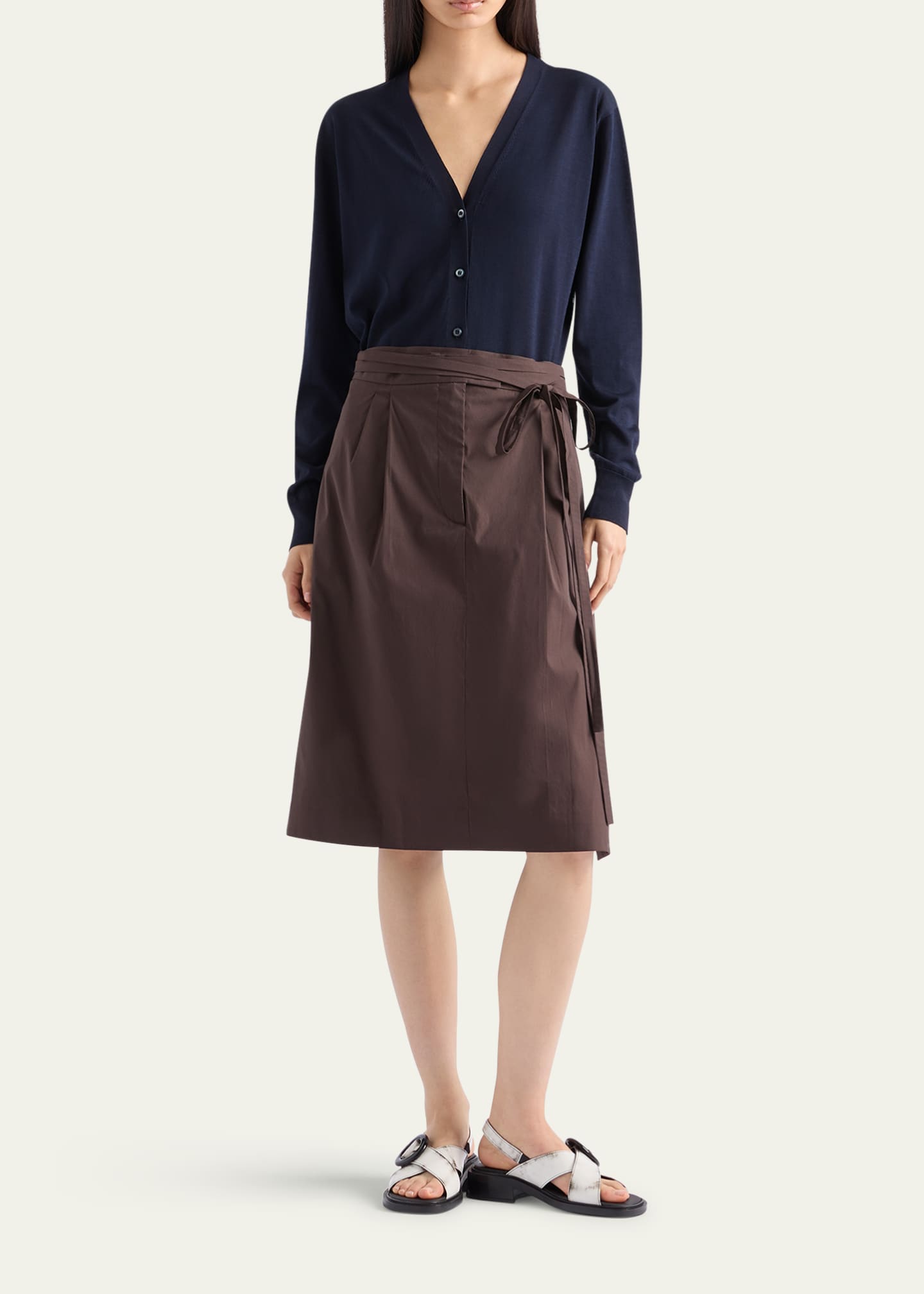 Prada Cotton V-Neck Cardigan Image 2 of 4