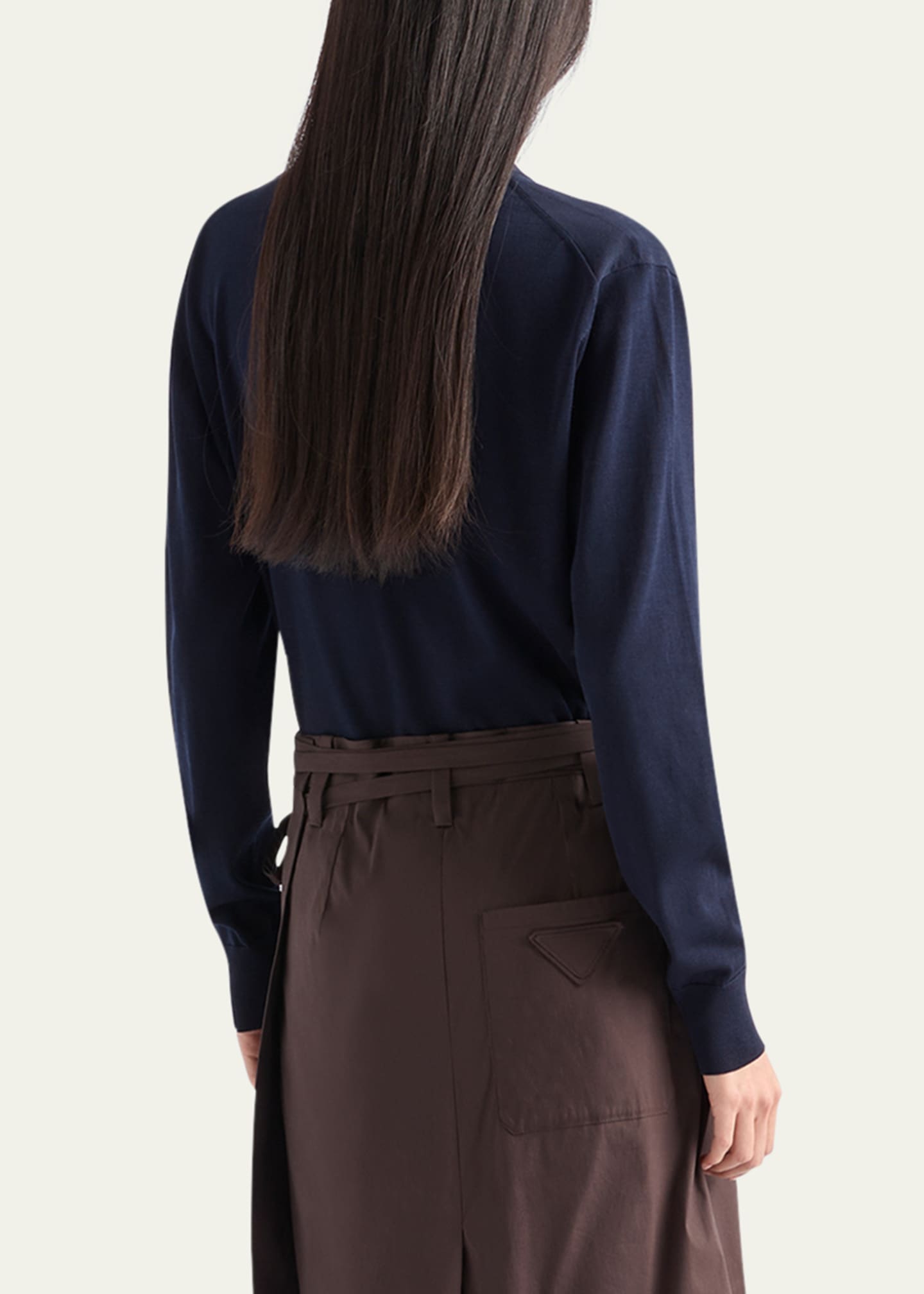 Prada Cotton V-Neck Cardigan Image 3 of 4