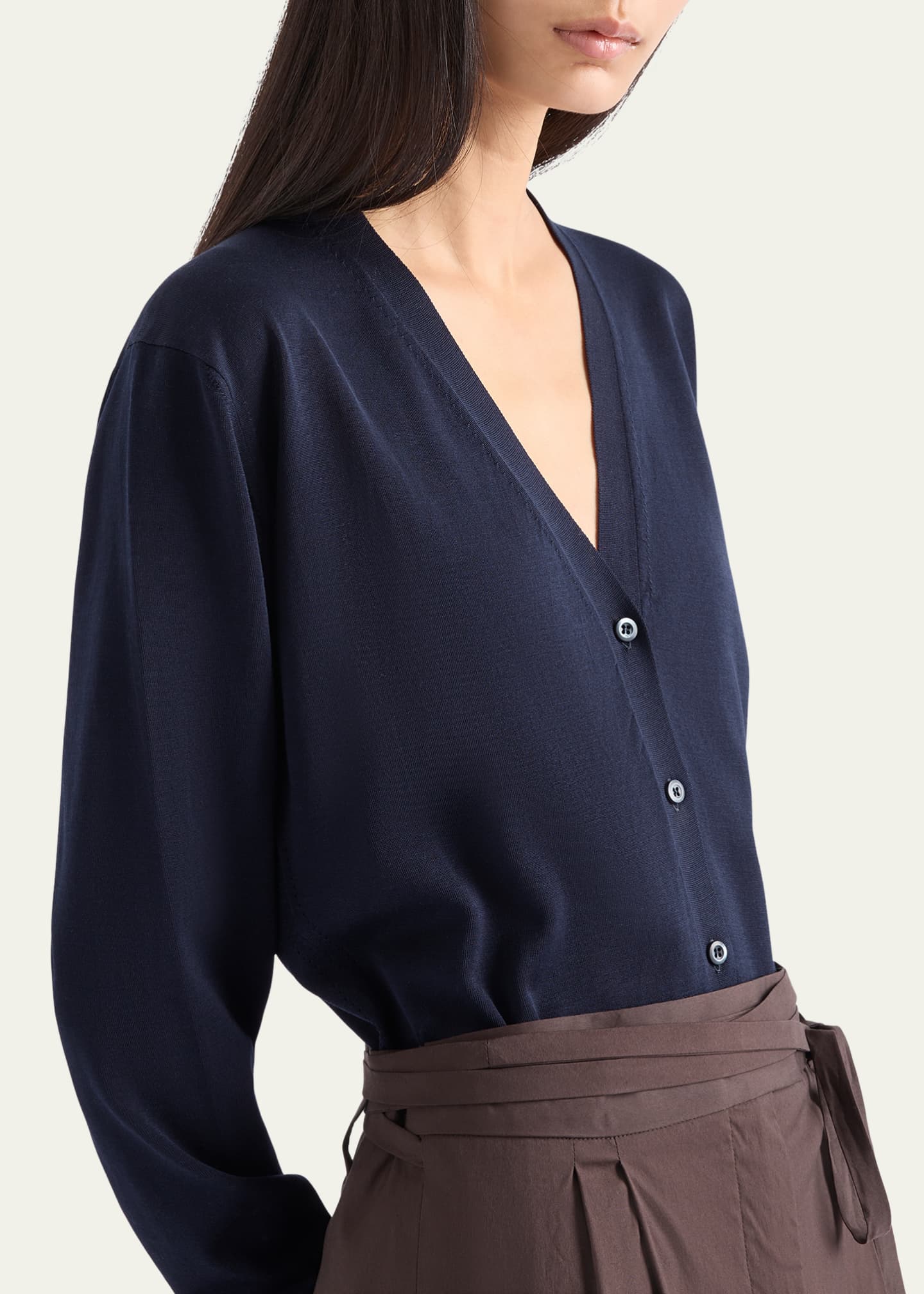 Prada Cotton V-Neck Cardigan Image 4 of 4